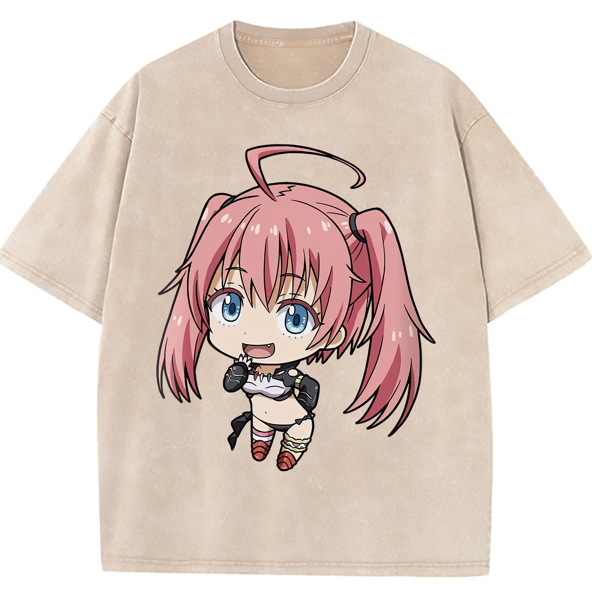 （画像用） 転スラ Regarding Reincarnated to Slime 綿100% ヴィンテージ風 半袖Tシャツ（フロントプリント）