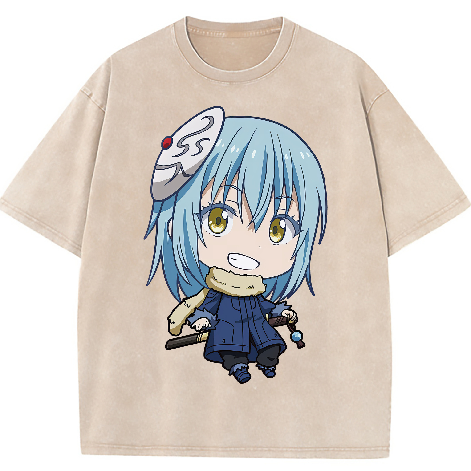 （画像用） 転スラ Regarding Reincarnated to Slime 綿100% ヴィンテージ風 半袖Tシャツ（フロントプリント）