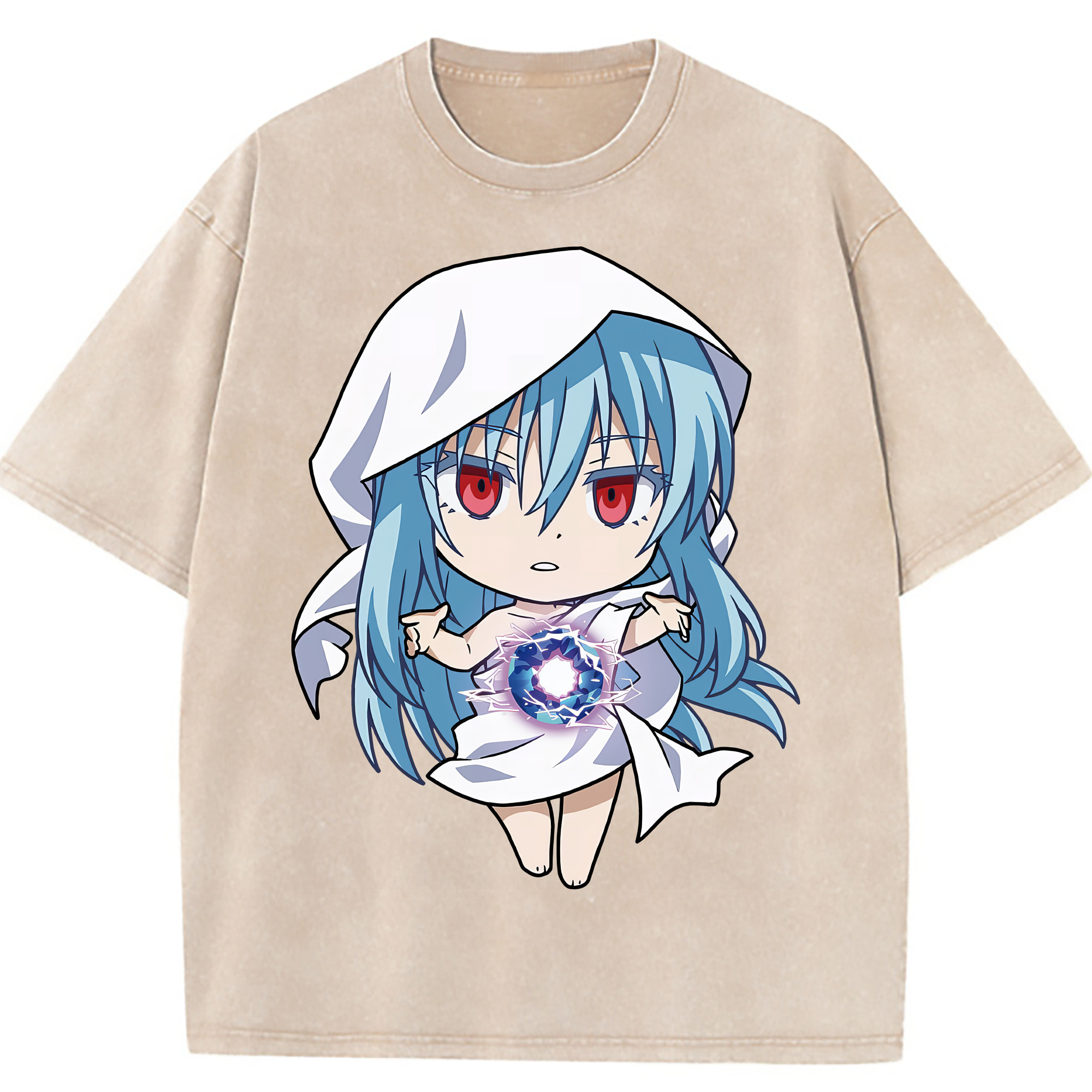 （画像用） 転スラ Regarding Reincarnated to Slime 綿100% ヴィンテージ風 半袖Tシャツ（フロントプリント）