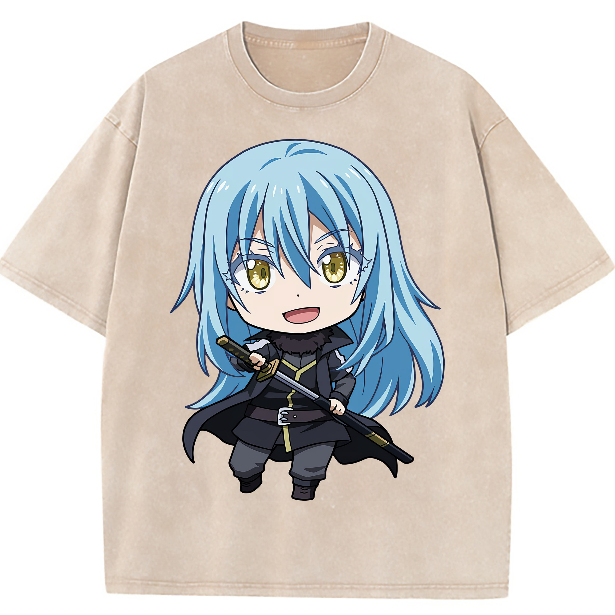 （画像用） 転スラ Regarding Reincarnated to Slime 綿100% ヴィンテージ風 半袖Tシャツ（フロントプリント）