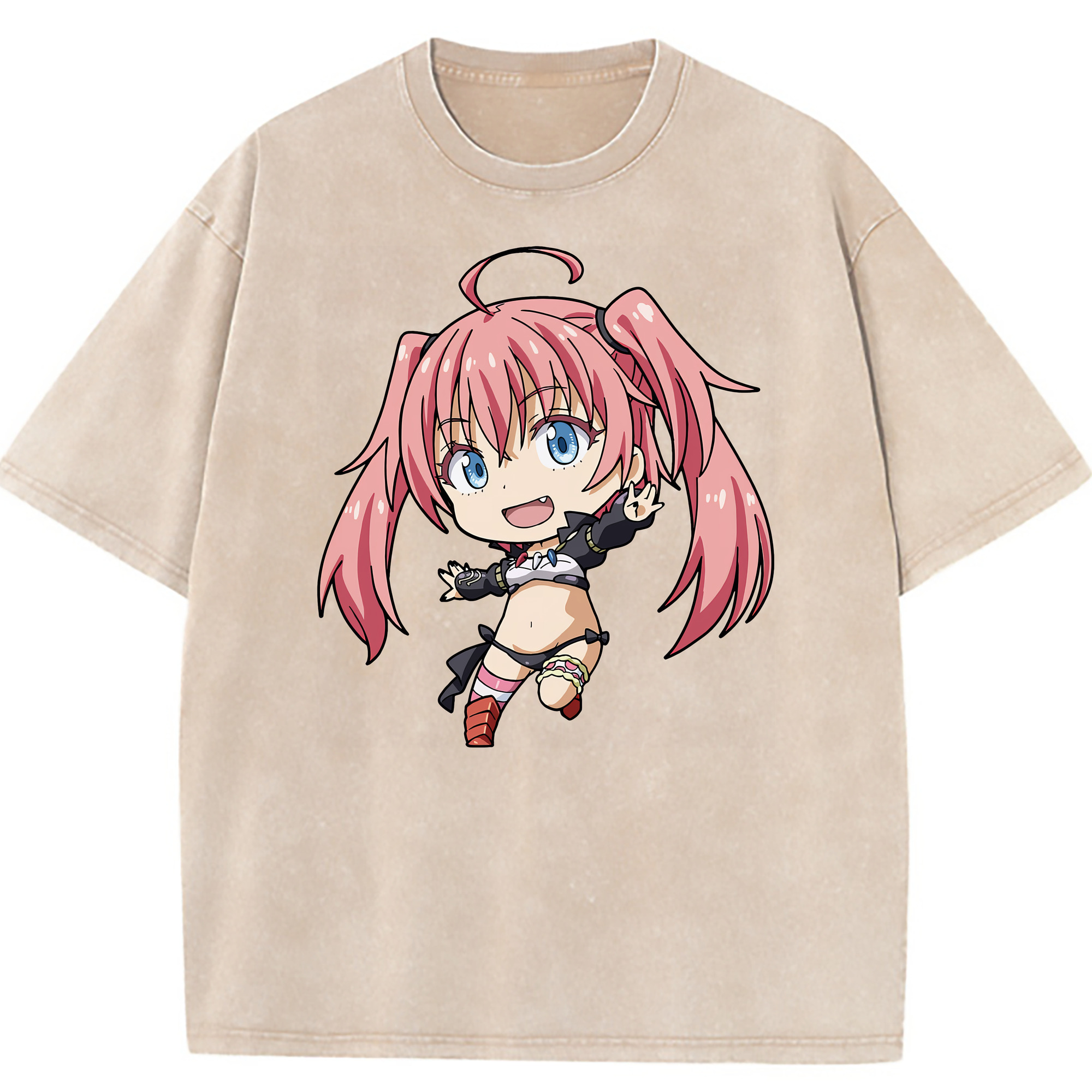 （画像用） 転スラ Regarding Reincarnated to Slime 綿100% ヴィンテージ風 半袖Tシャツ（フロントプリント）