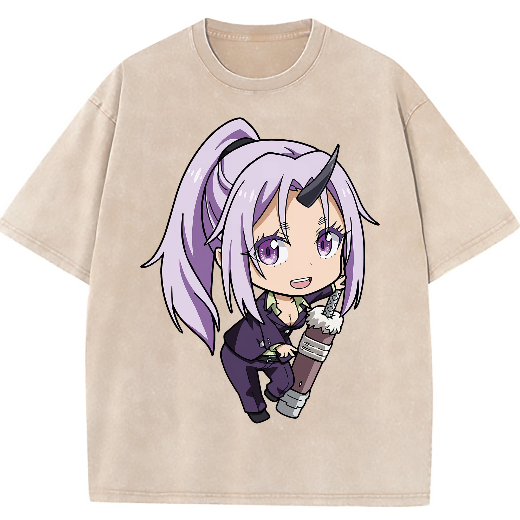 （画像用） 転スラ Regarding Reincarnated to Slime 綿100% ヴィンテージ風 半袖Tシャツ（フロントプリント）
