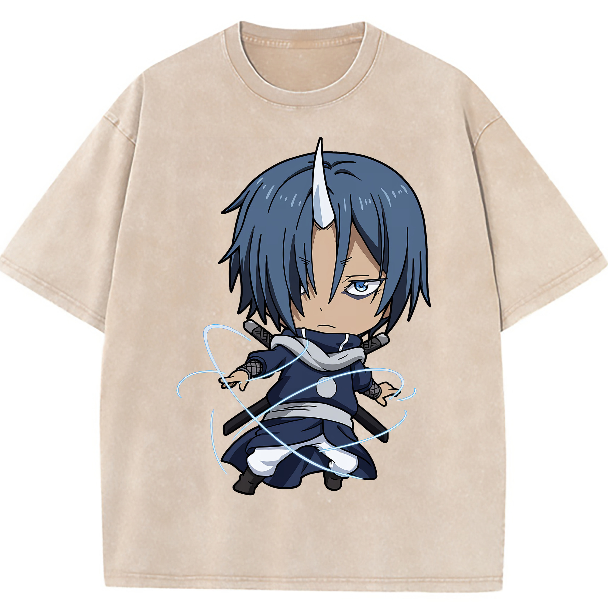 （画像用） 転スラ Regarding Reincarnated to Slime 綿100% ヴィンテージ風 半袖Tシャツ（フロントプリント）