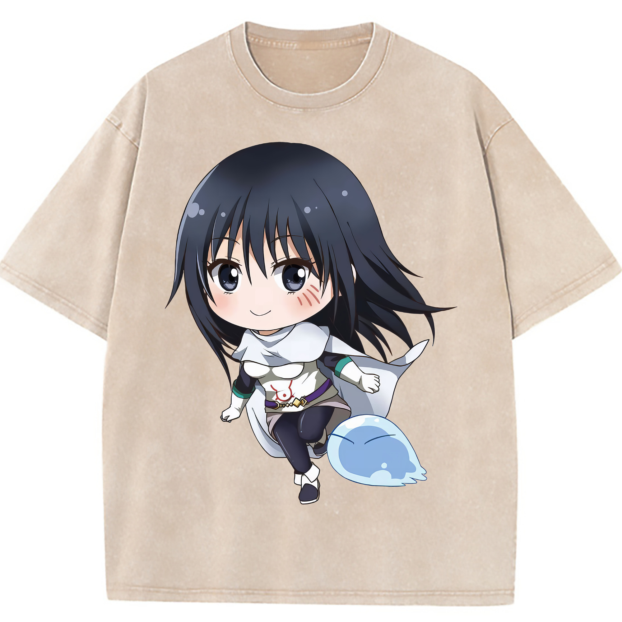 （画像用） 転スラ Regarding Reincarnated to Slime 綿100% ヴィンテージ風 半袖Tシャツ（フロントプリント）