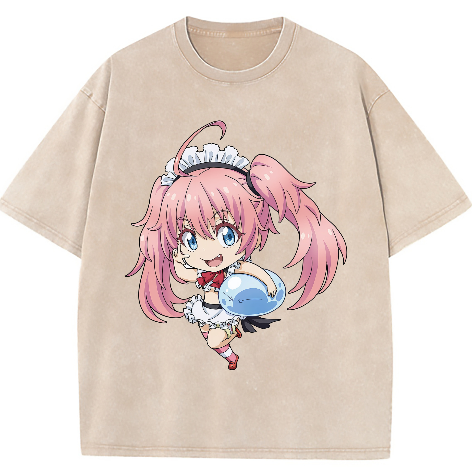 （画像用） 転スラ Regarding Reincarnated to Slime 綿100% ヴィンテージ風 半袖Tシャツ（フロントプリント）