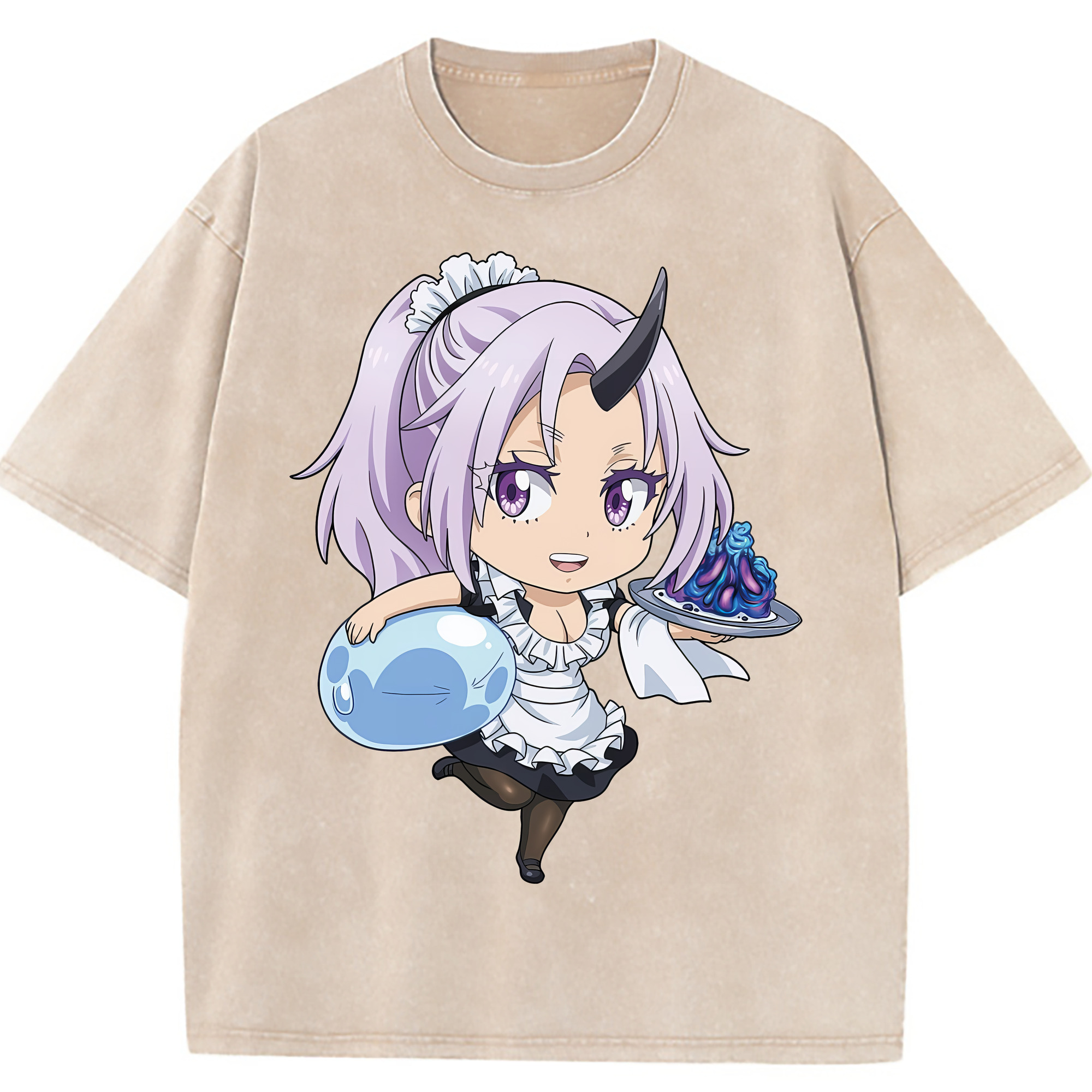 （画像用） 転スラ Regarding Reincarnated to Slime 綿100% ヴィンテージ風 半袖Tシャツ（フロントプリント）
