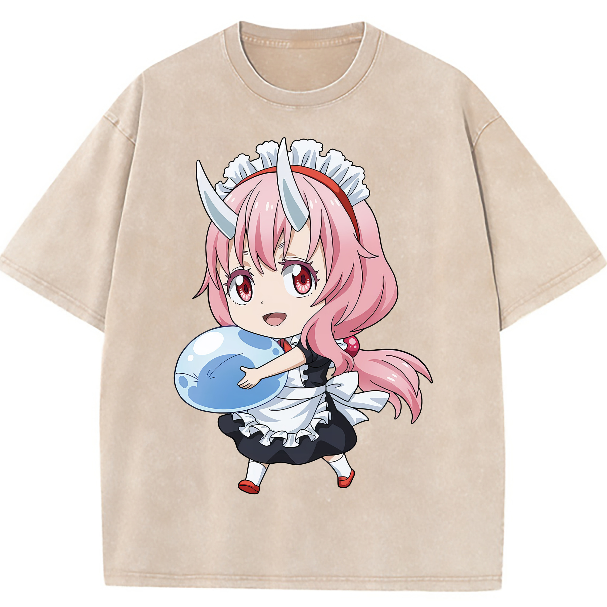 （画像用） 転スラ Regarding Reincarnated to Slime 綿100% ヴィンテージ風 半袖Tシャツ（フロントプリント）