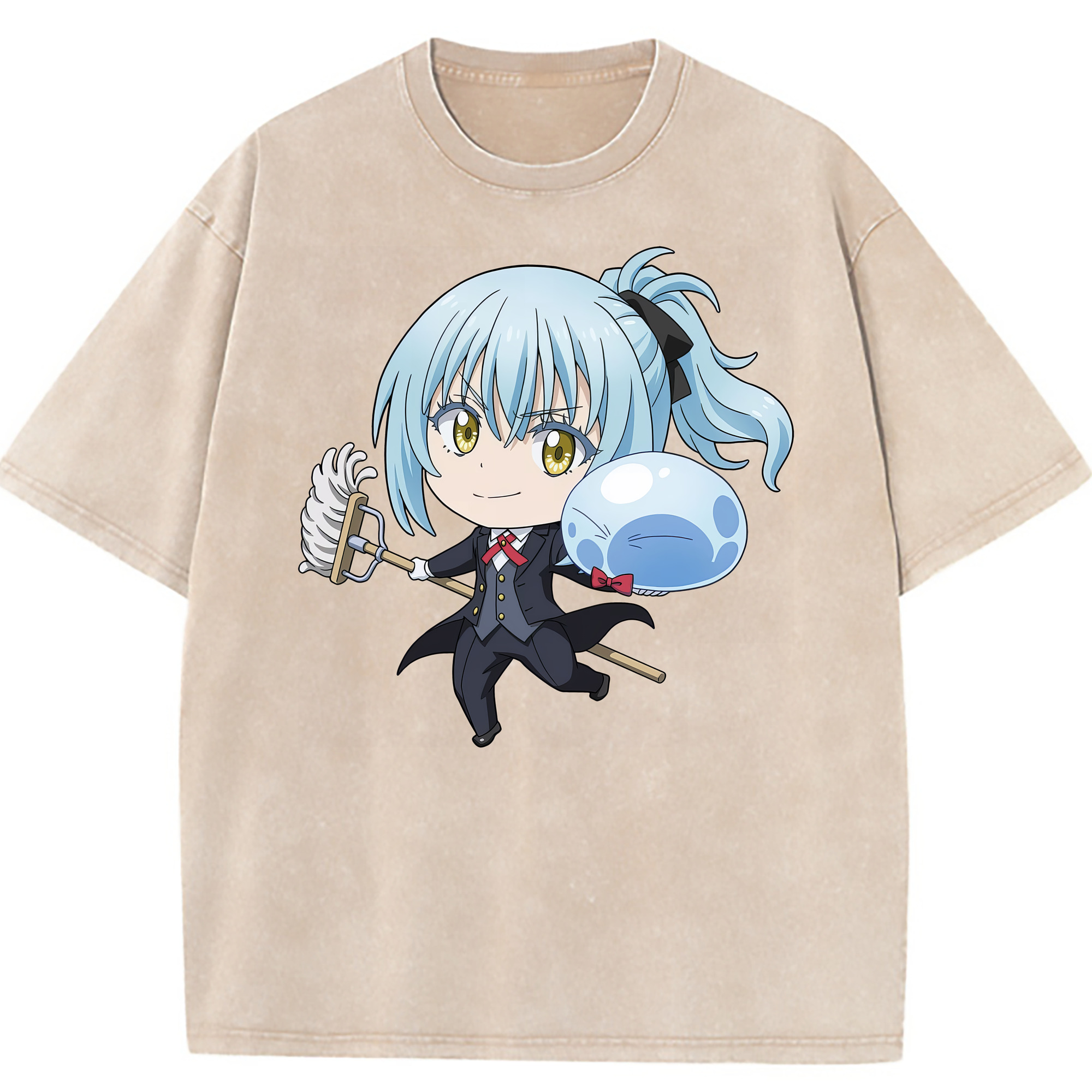 （画像用） 転スラ Regarding Reincarnated to Slime 綿100% ヴィンテージ風 半袖Tシャツ（フロントプリント）