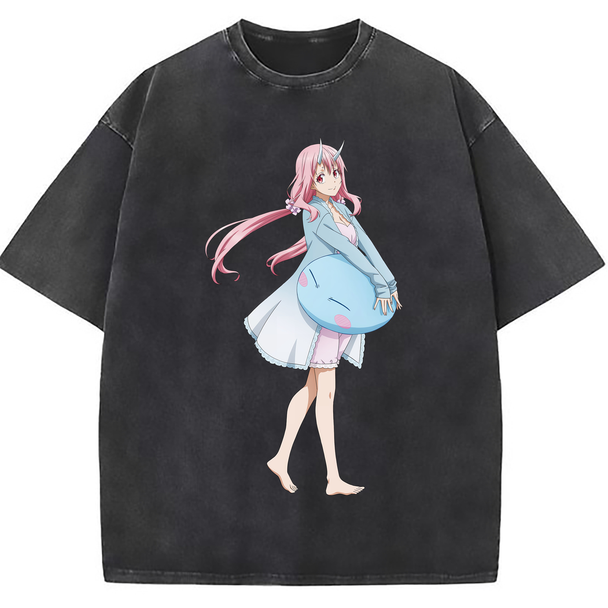 （画像用） 転スラ Regarding Reincarnated to Slime 綿100% ヴィンテージ風 半袖Tシャツ（フロントプリント）