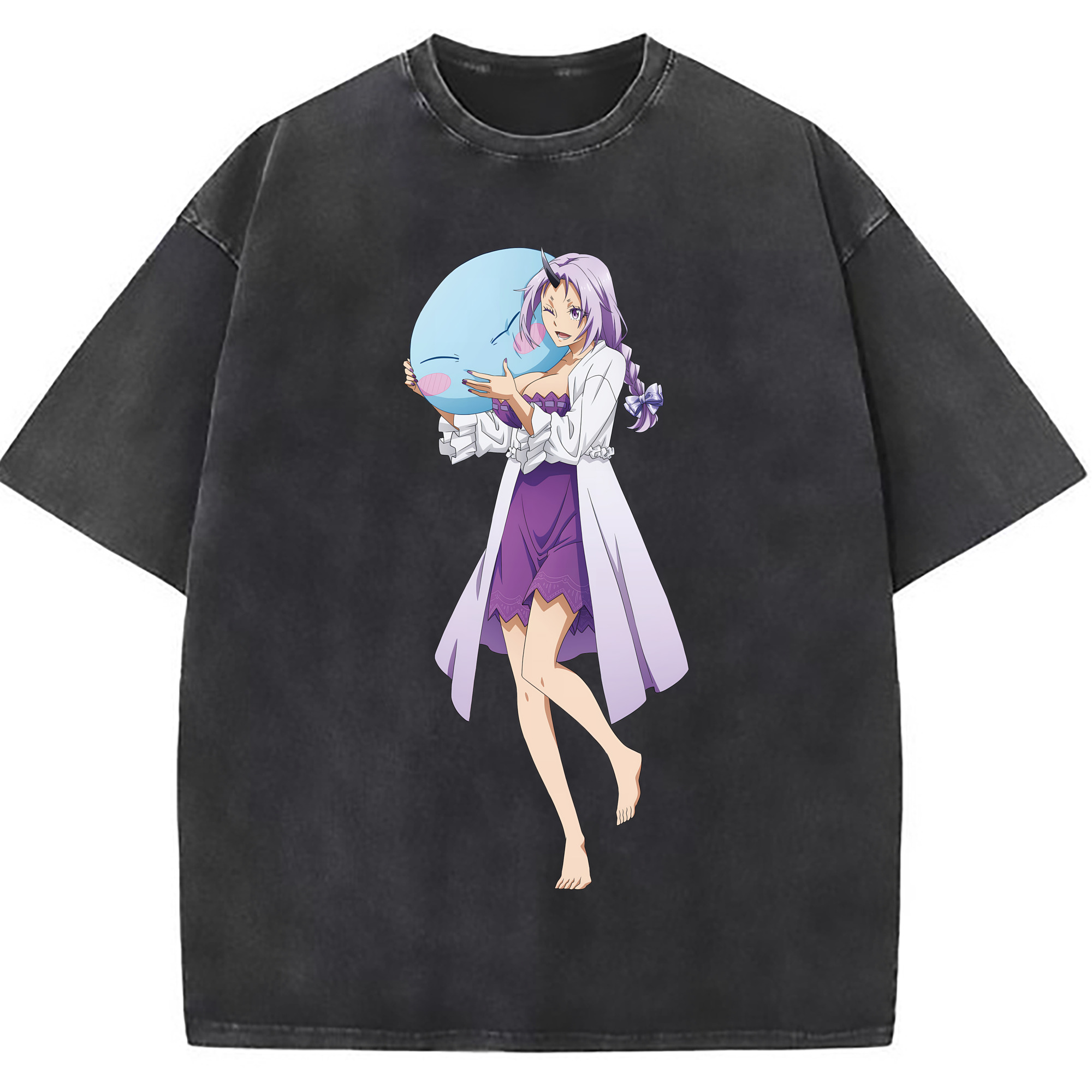 （画像用） 転スラ Regarding Reincarnated to Slime 綿100% ヴィンテージ風 半袖Tシャツ（フロントプリント）