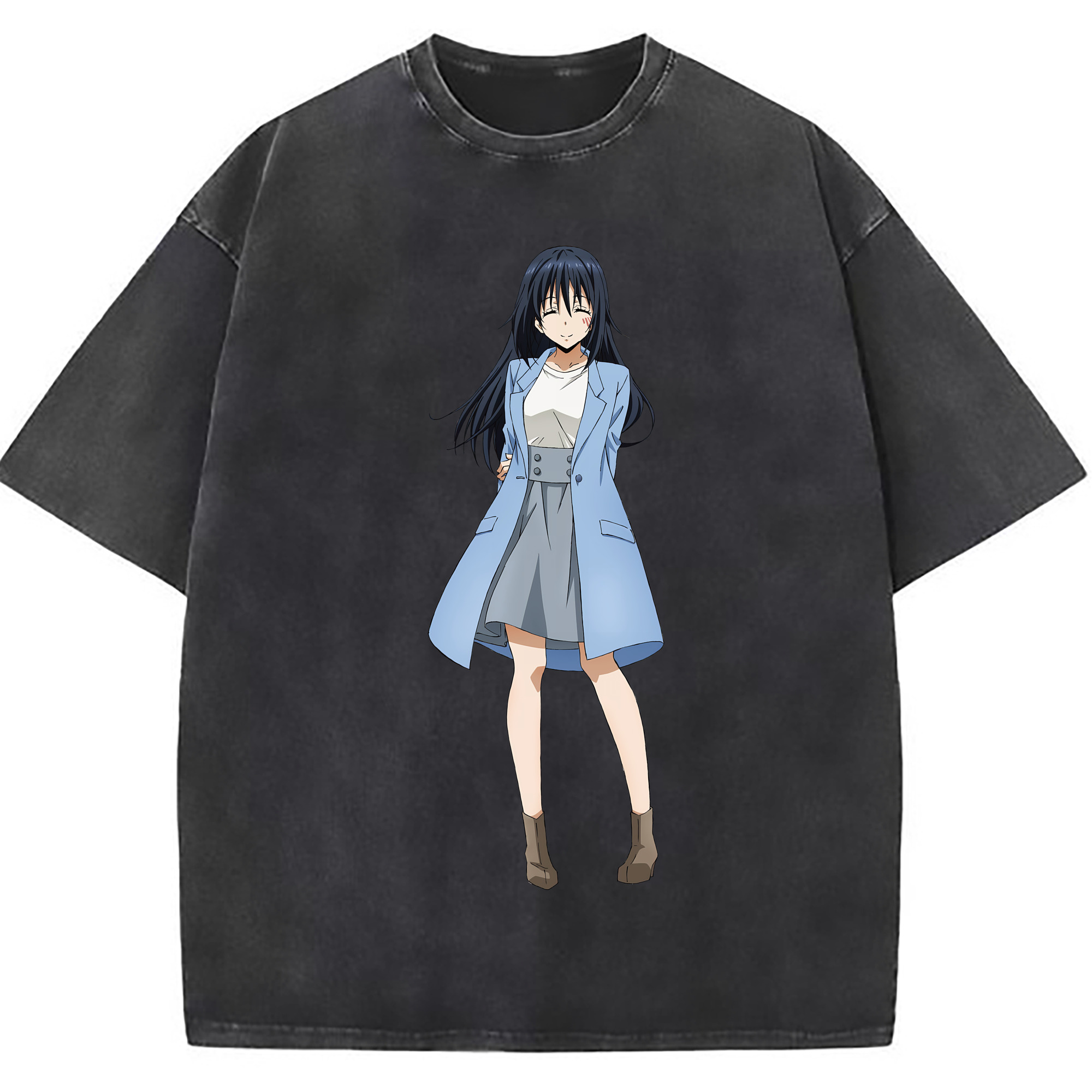 （画像用） 転スラ Regarding Reincarnated to Slime 綿100% ヴィンテージ風 半袖Tシャツ（フロントプリント）