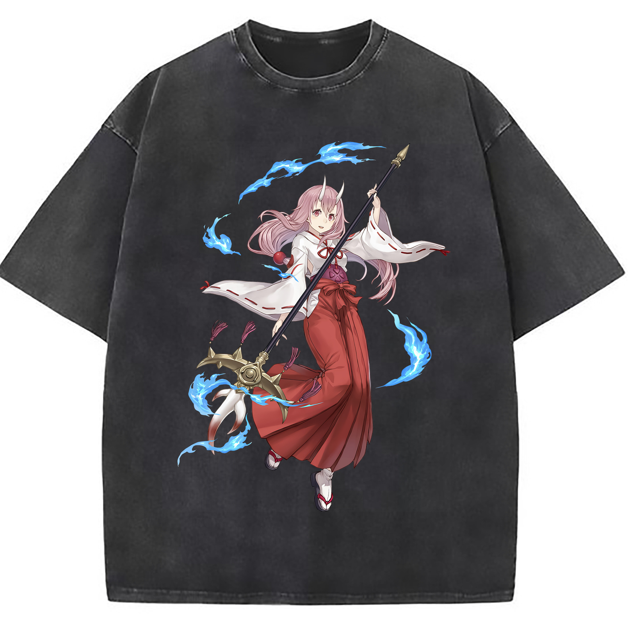 （画像用） 転スラ Regarding Reincarnated to Slime 綿100% ヴィンテージ風 半袖Tシャツ（フロントプリント）