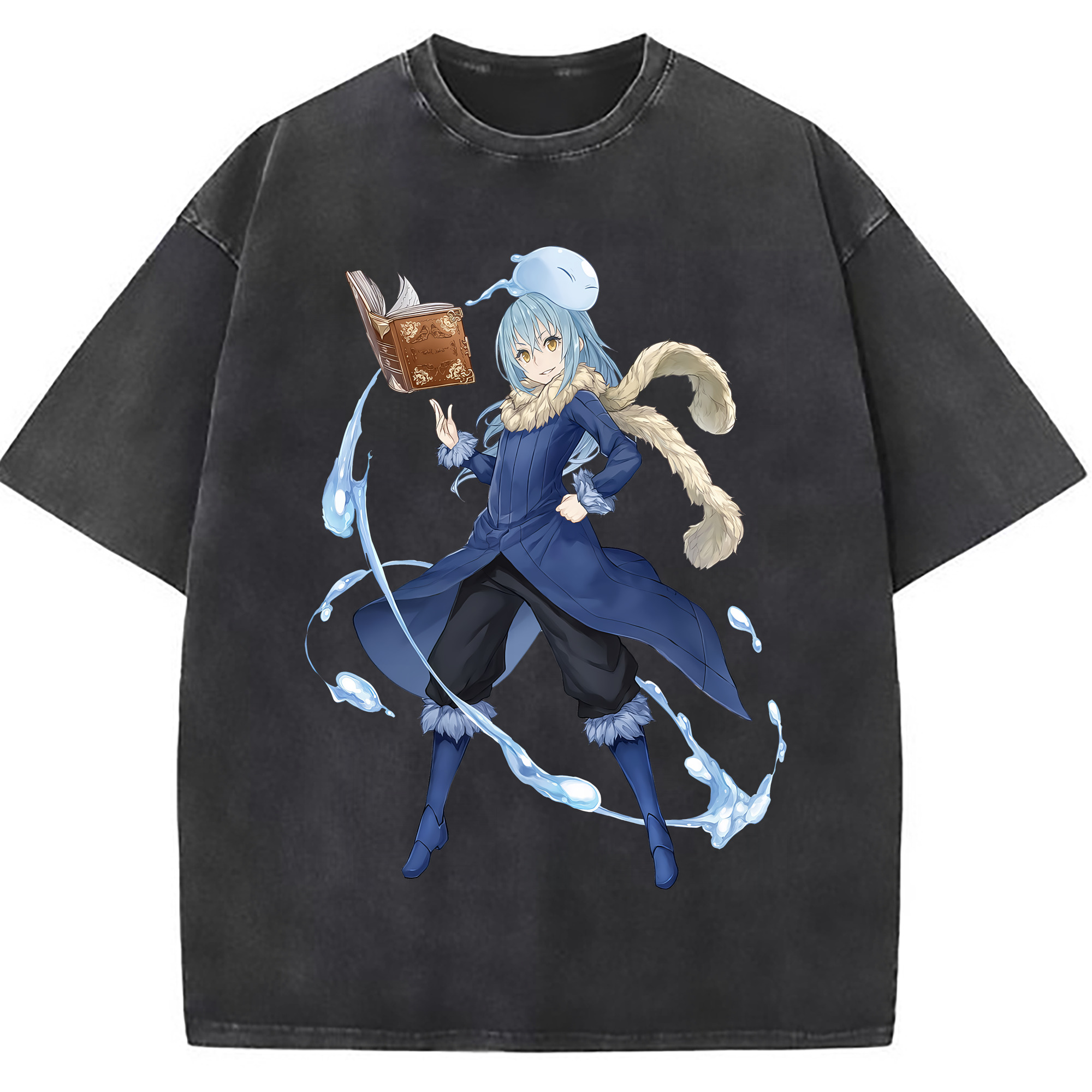 （画像用） 転スラ Regarding Reincarnated to Slime 綿100% ヴィンテージ風 半袖Tシャツ（フロントプリント）