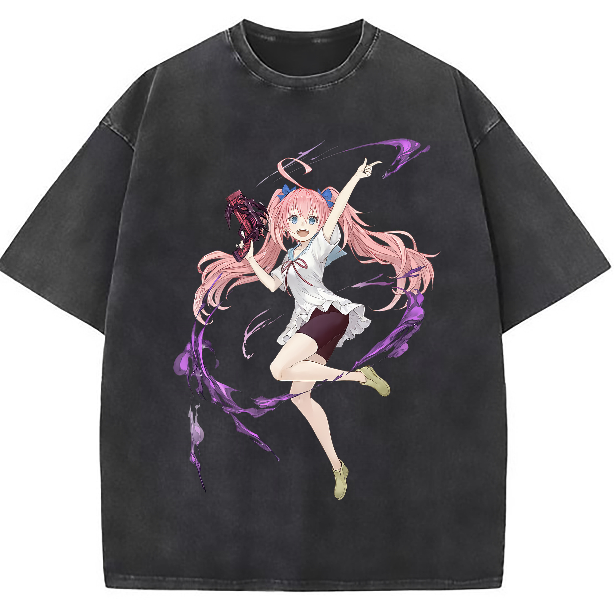 （画像用） 転スラ Regarding Reincarnated to Slime 綿100% ヴィンテージ風 半袖Tシャツ（フロントプリント）