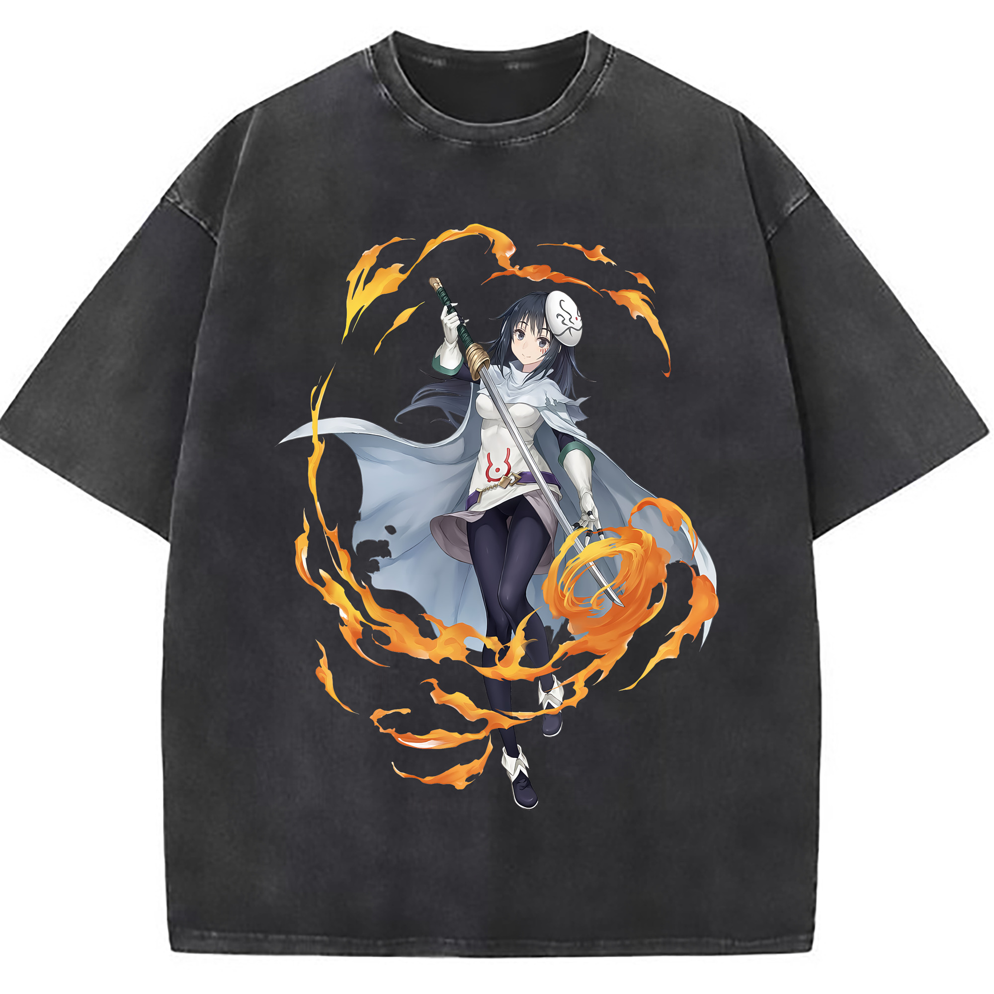 （画像用） 転スラ Regarding Reincarnated to Slime 綿100% ヴィンテージ風 半袖Tシャツ（フロントプリント）