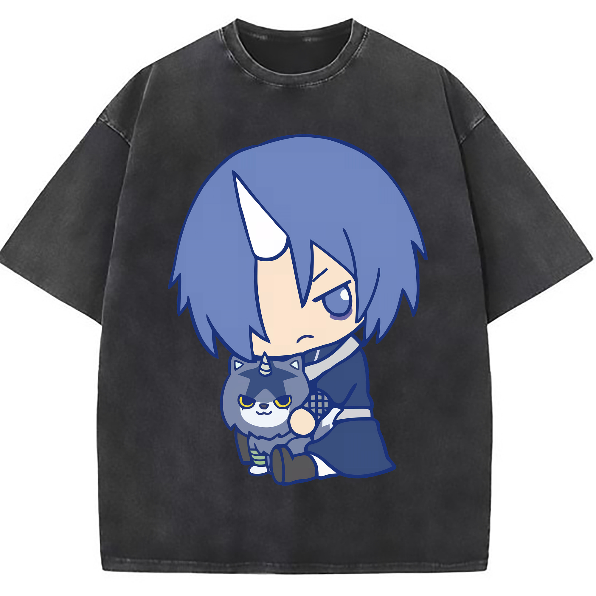 （画像用） 転スラ Regarding Reincarnated to Slime 綿100% ヴィンテージ風 半袖Tシャツ（フロントプリント）