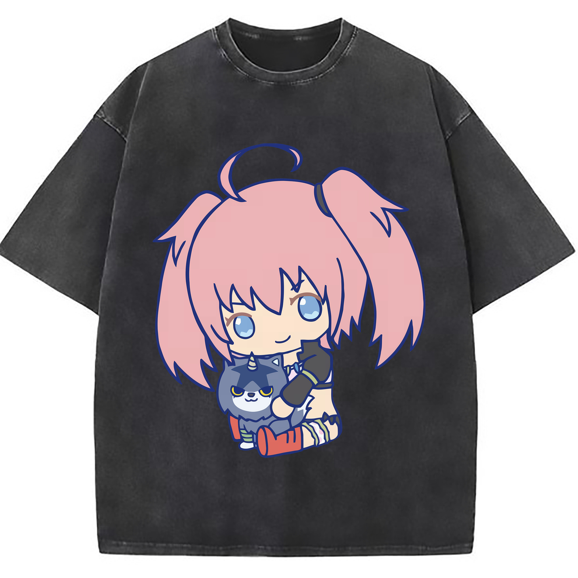 （画像用） 転スラ Regarding Reincarnated to Slime 綿100% ヴィンテージ風 半袖Tシャツ（フロントプリント）