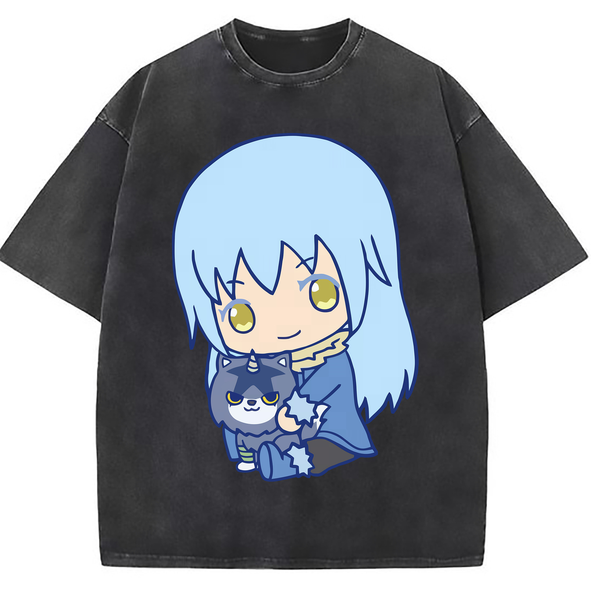 （画像用） 転スラ Regarding Reincarnated to Slime 綿100% ヴィンテージ風 半袖Tシャツ（フロントプリント）