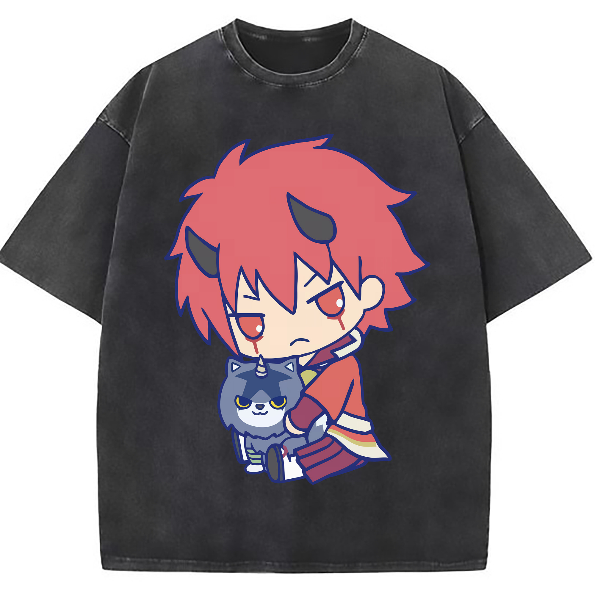 （画像用） 転スラ Regarding Reincarnated to Slime 綿100% ヴィンテージ風 半袖Tシャツ（フロントプリント）