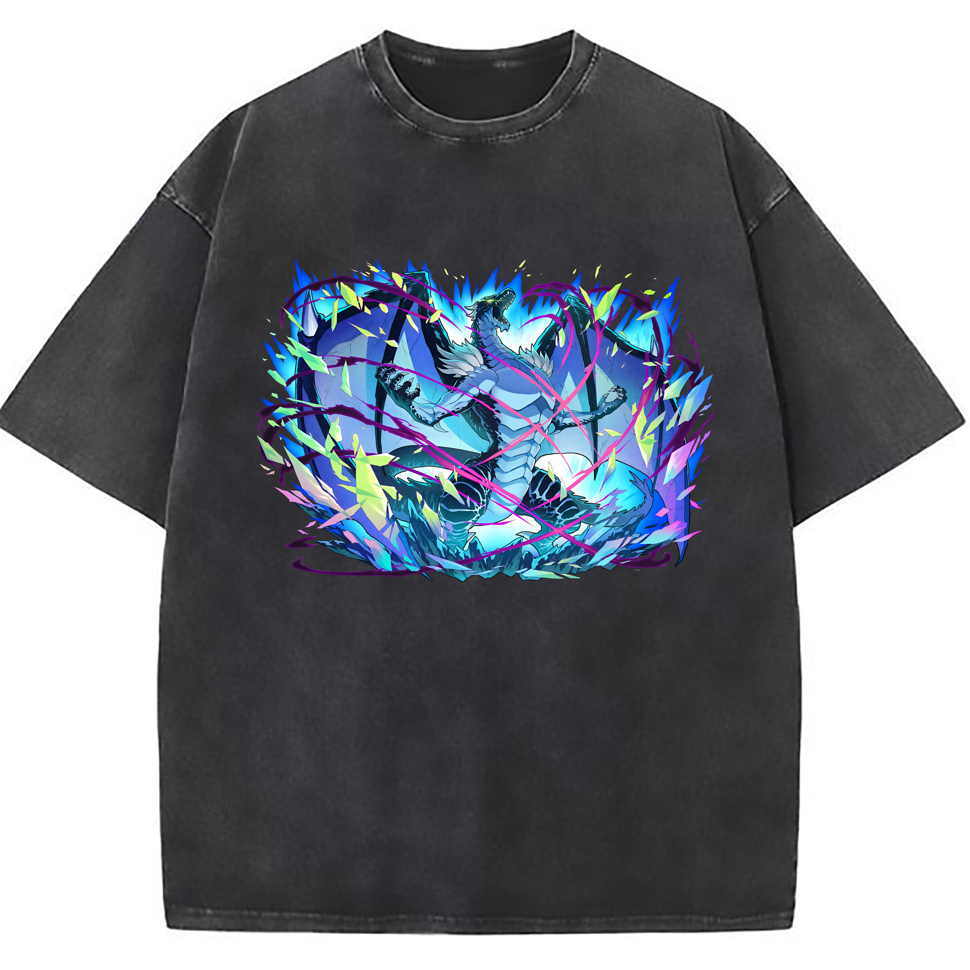 （画像用） 転スラ Regarding Reincarnated to Slime 綿100% ヴィンテージ風 半袖Tシャツ（フロントプリント）