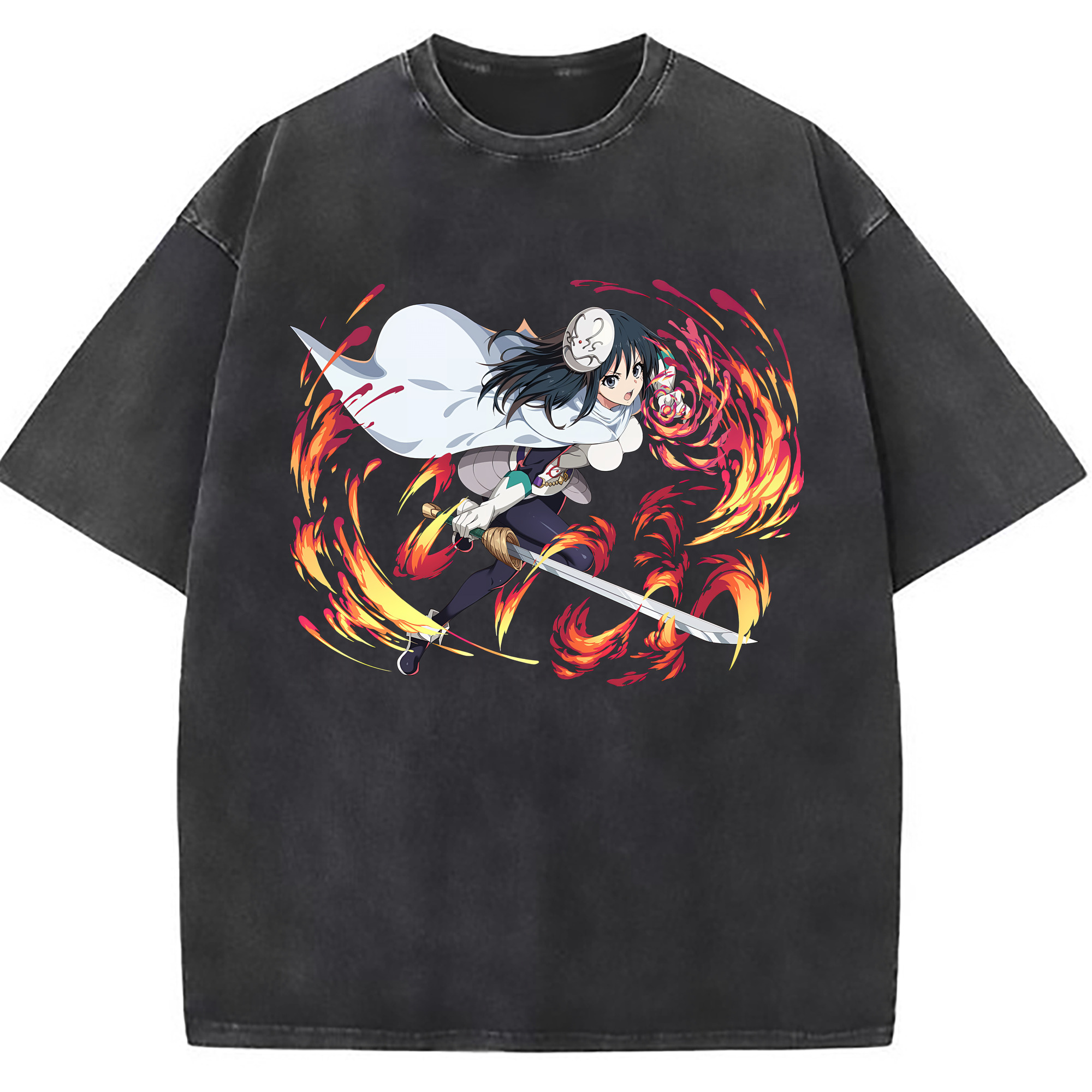 （画像用） 転スラ Regarding Reincarnated to Slime 綿100% ヴィンテージ風 半袖Tシャツ（フロントプリント）