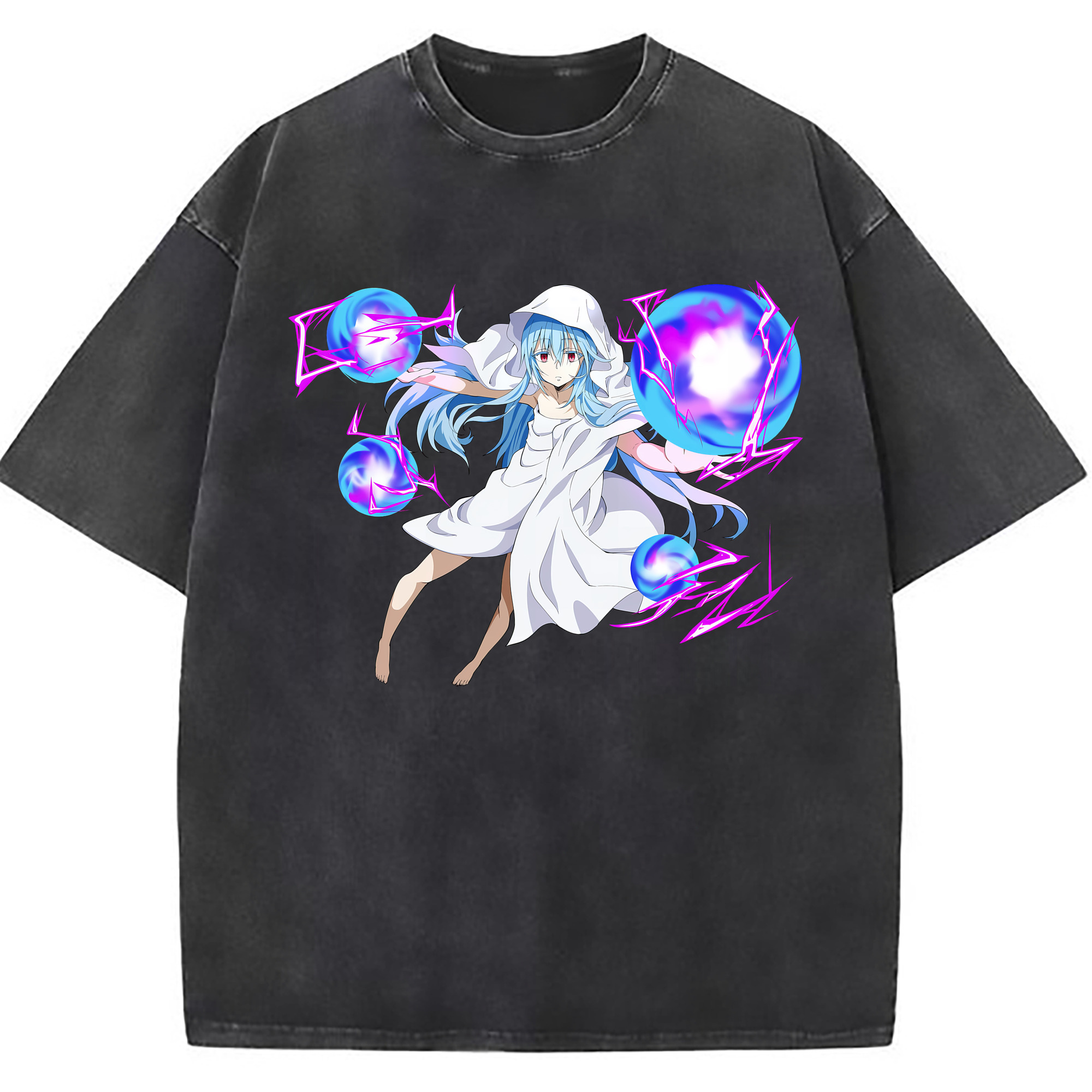 （画像用） 転スラ Regarding Reincarnated to Slime 綿100% ヴィンテージ風 半袖Tシャツ（フロントプリント）