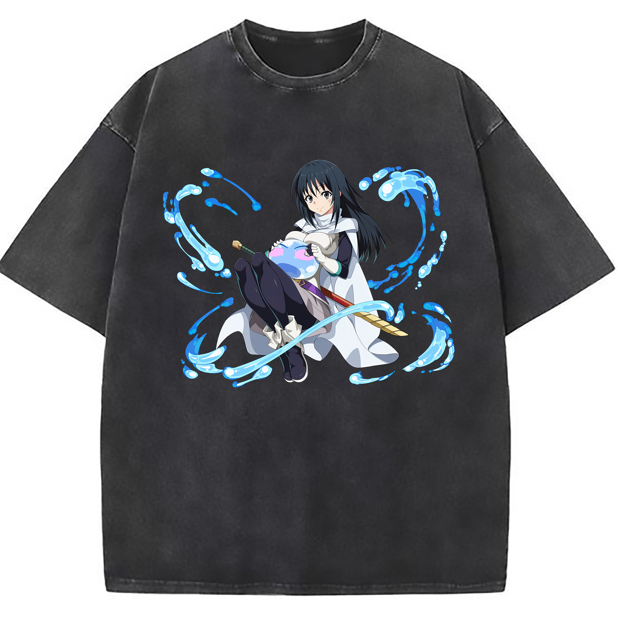 （画像用） 転スラ Regarding Reincarnated to Slime 綿100% ヴィンテージ風 半袖Tシャツ（フロントプリント）