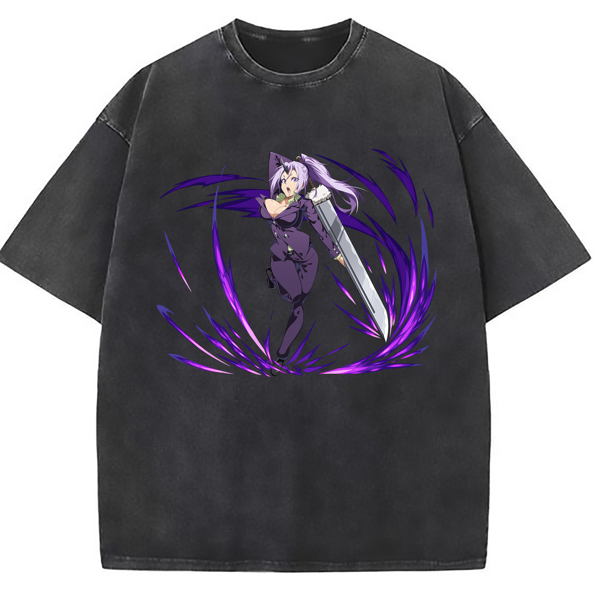（画像用） 転スラ Regarding Reincarnated to Slime 綿100% ヴィンテージ風 半袖Tシャツ（フロントプリント）