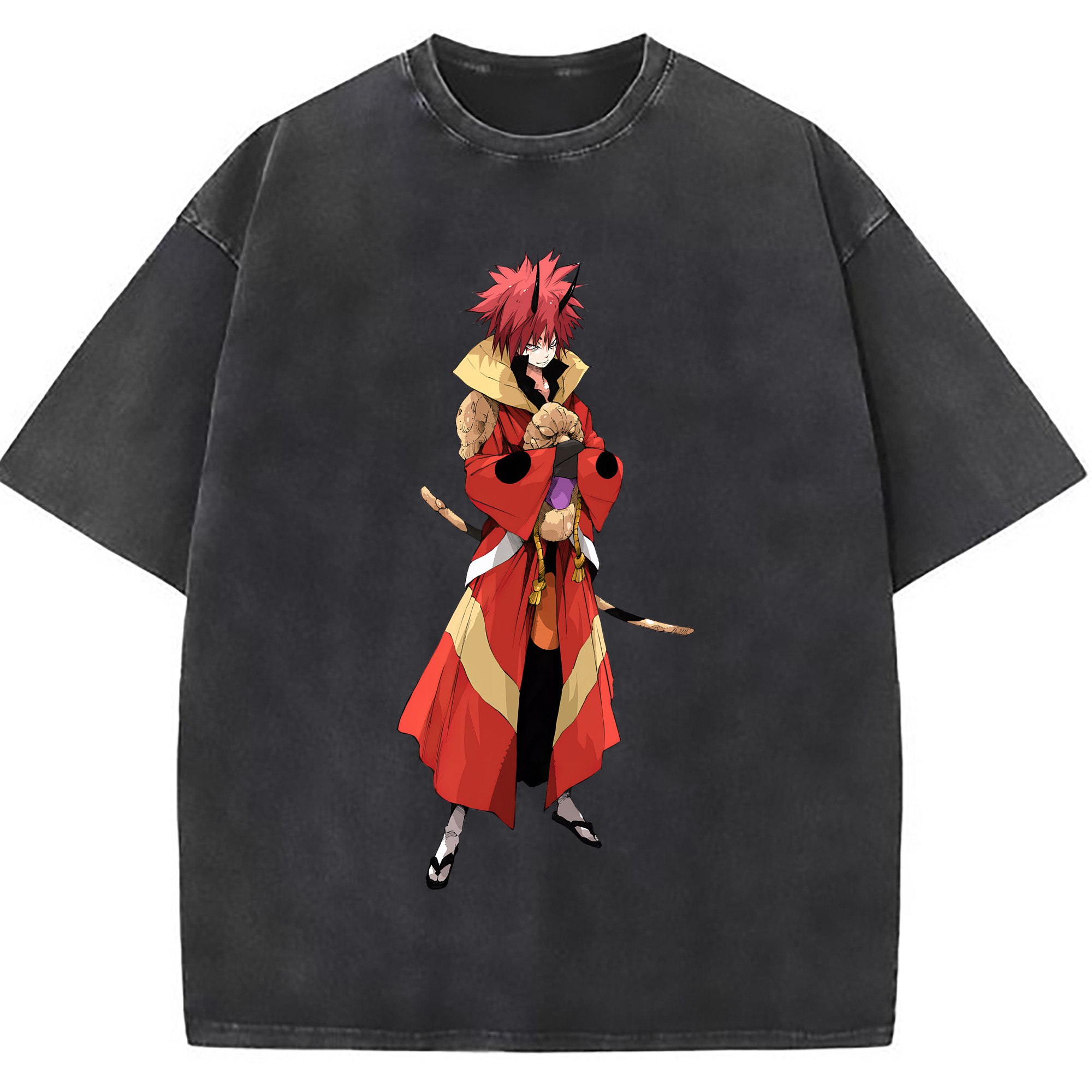 （画像用） 転スラ Regarding Reincarnated to Slime 綿100% ヴィンテージ風 半袖Tシャツ（フロントプリント）