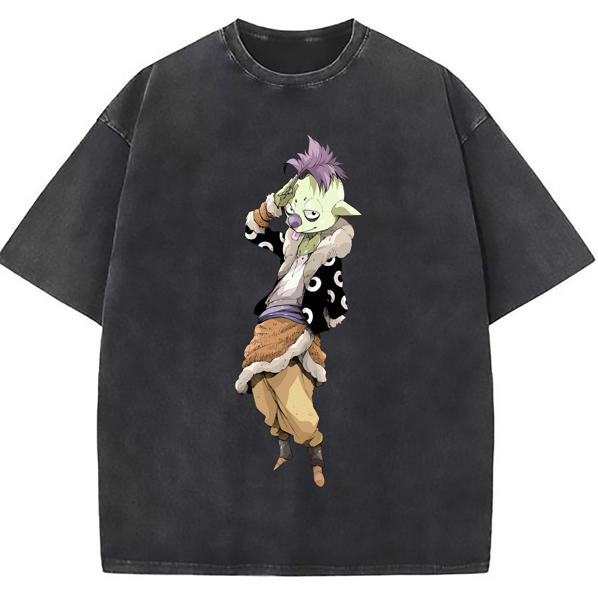 （画像用） 転スラ Regarding Reincarnated to Slime 綿100% ヴィンテージ風 半袖Tシャツ（フロントプリント）