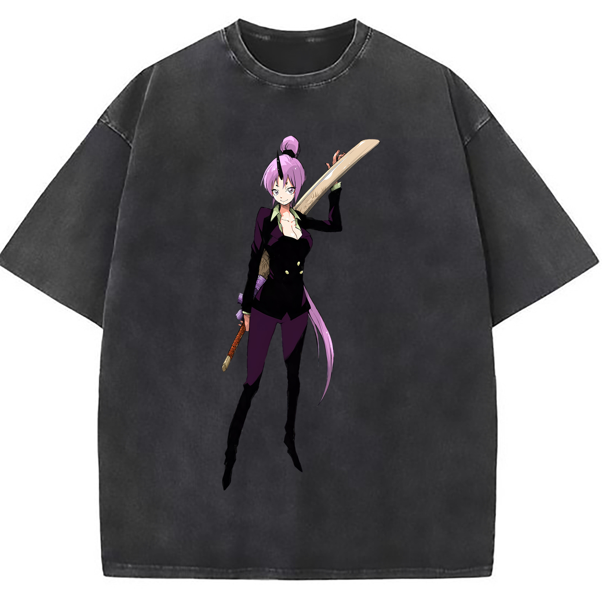 （画像用） 転スラ Regarding Reincarnated to Slime 綿100% ヴィンテージ風 半袖Tシャツ（フロントプリント）