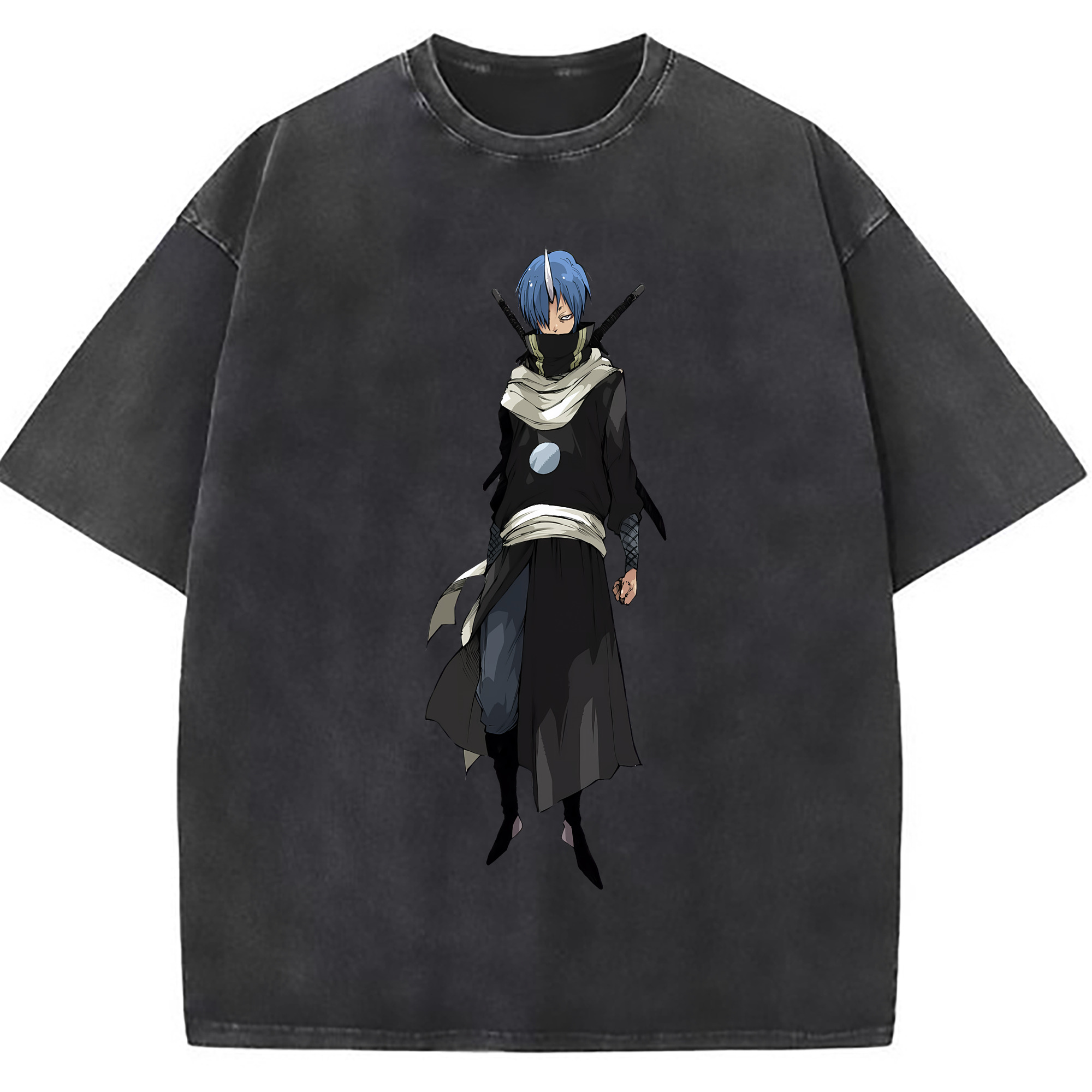 （画像用） 転スラ Regarding Reincarnated to Slime 綿100% ヴィンテージ風 半袖Tシャツ（フロントプリント）