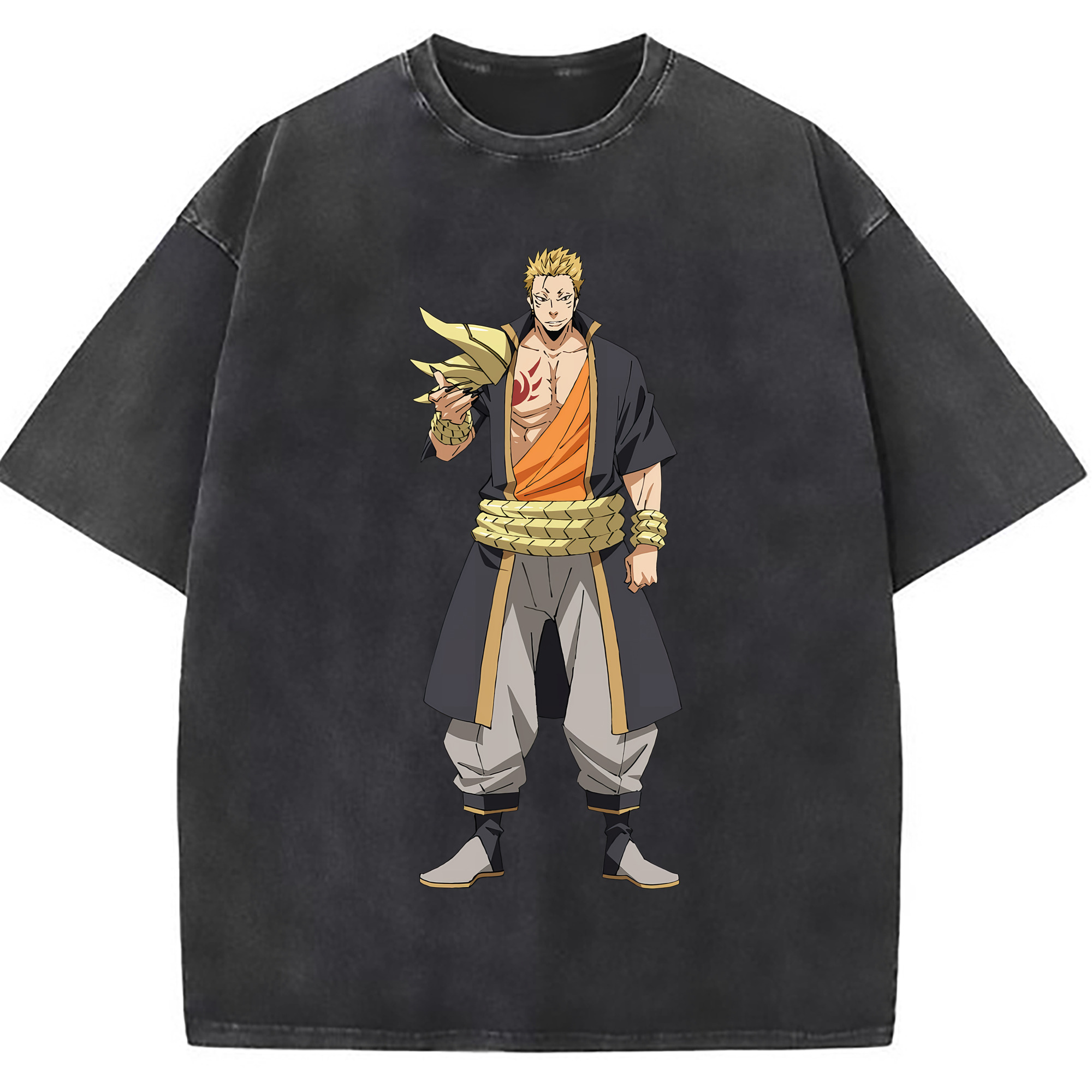 （画像用） 転スラ Regarding Reincarnated to Slime 綿100% ヴィンテージ風 半袖Tシャツ（フロントプリント）