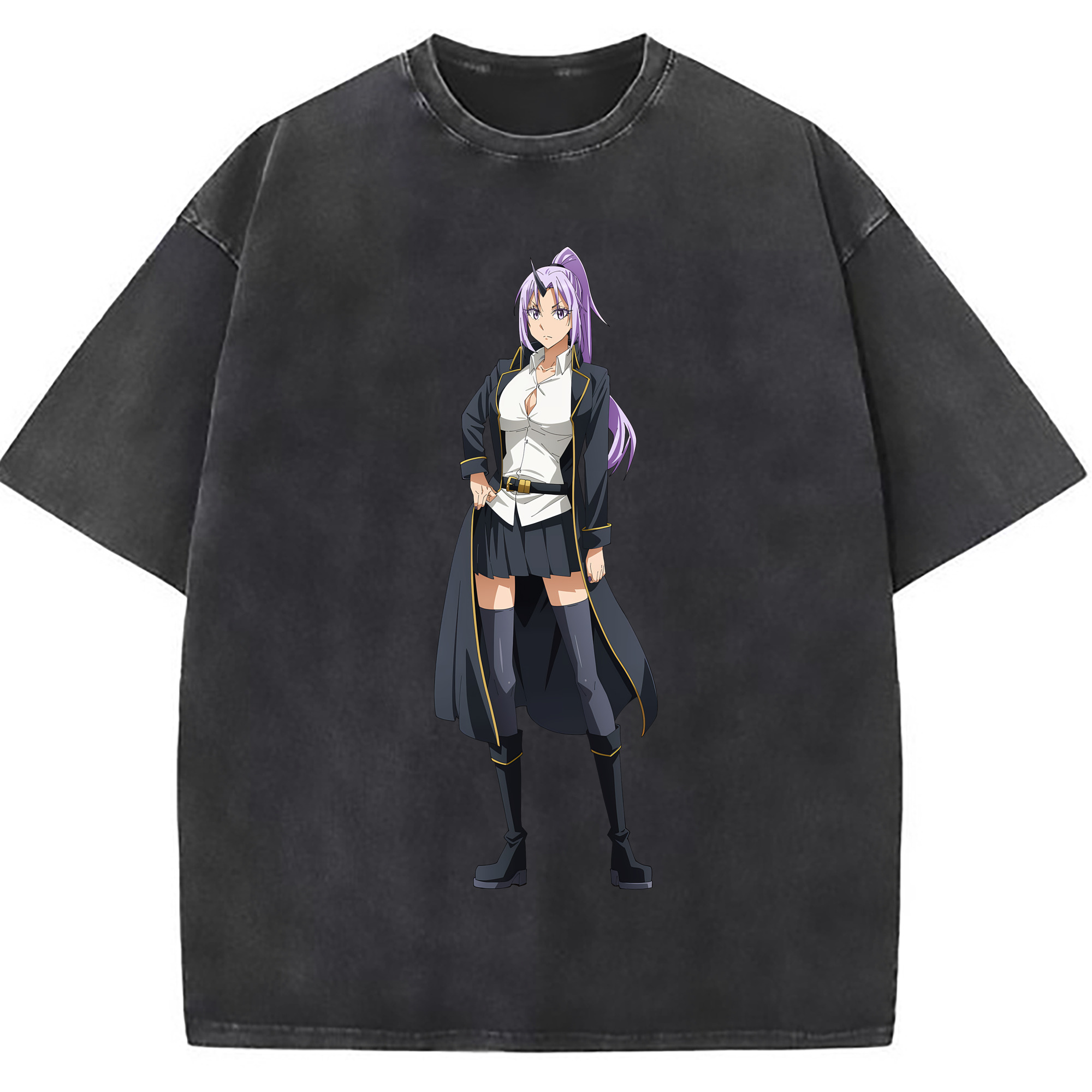 （画像用） 転スラ Regarding Reincarnated to Slime 綿100% ヴィンテージ風 半袖Tシャツ（フロントプリント）