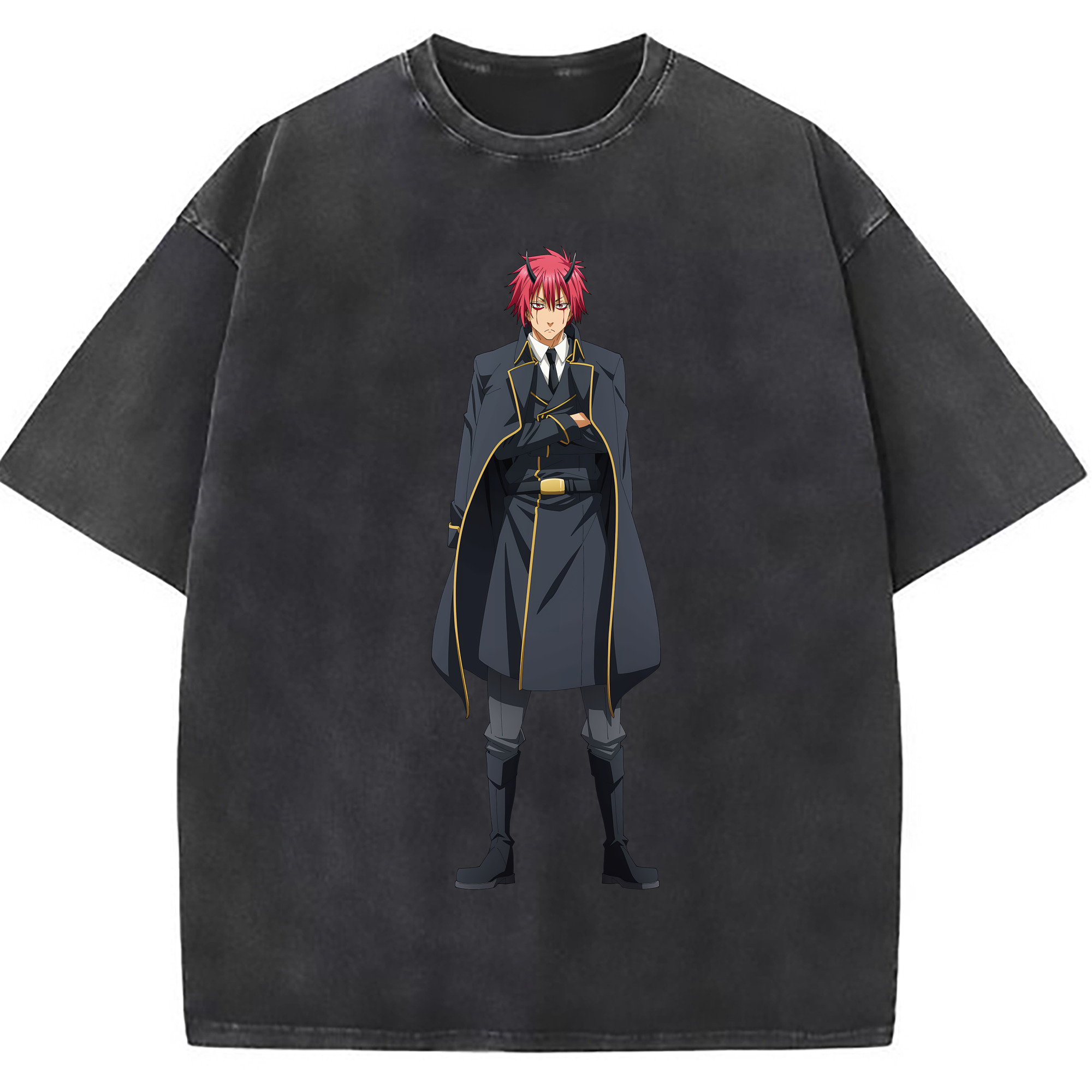 （画像用） 転スラ Regarding Reincarnated to Slime 綿100% ヴィンテージ風 半袖Tシャツ（フロントプリント）