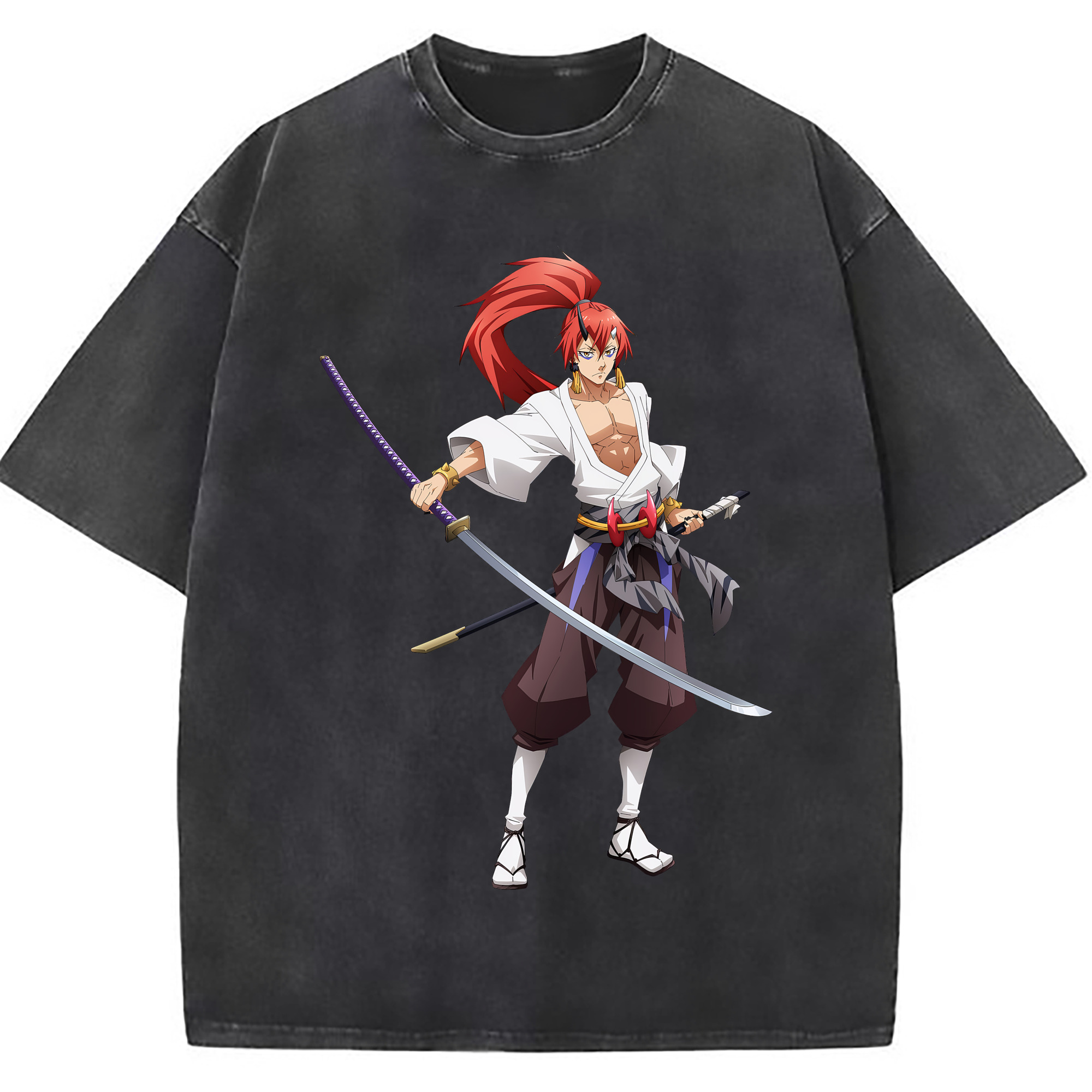 （画像用） 転スラ Regarding Reincarnated to Slime 綿100% ヴィンテージ風 半袖Tシャツ（フロントプリント）
