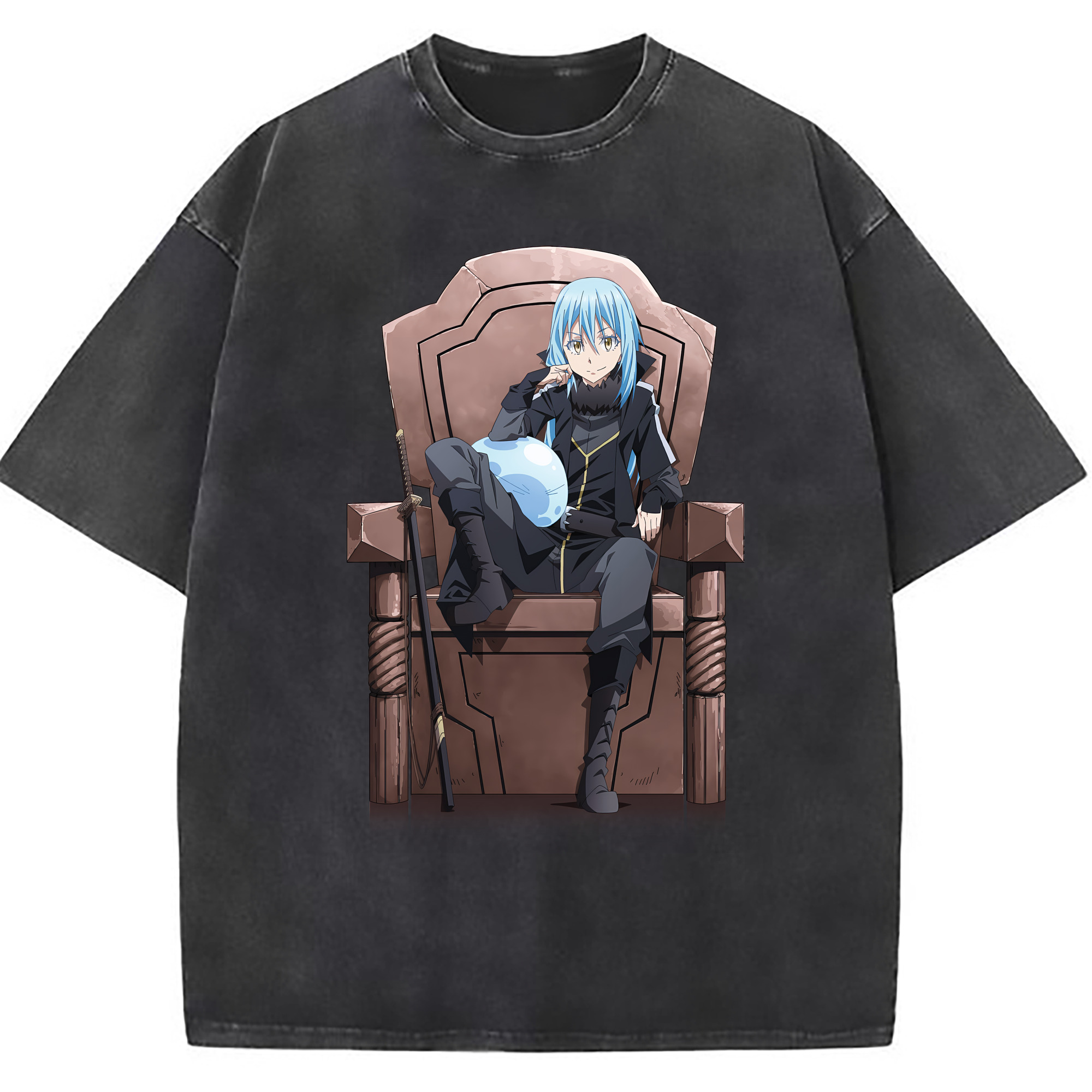 （画像用） 転スラ Regarding Reincarnated to Slime 綿100% ヴィンテージ風 半袖Tシャツ（フロントプリント）