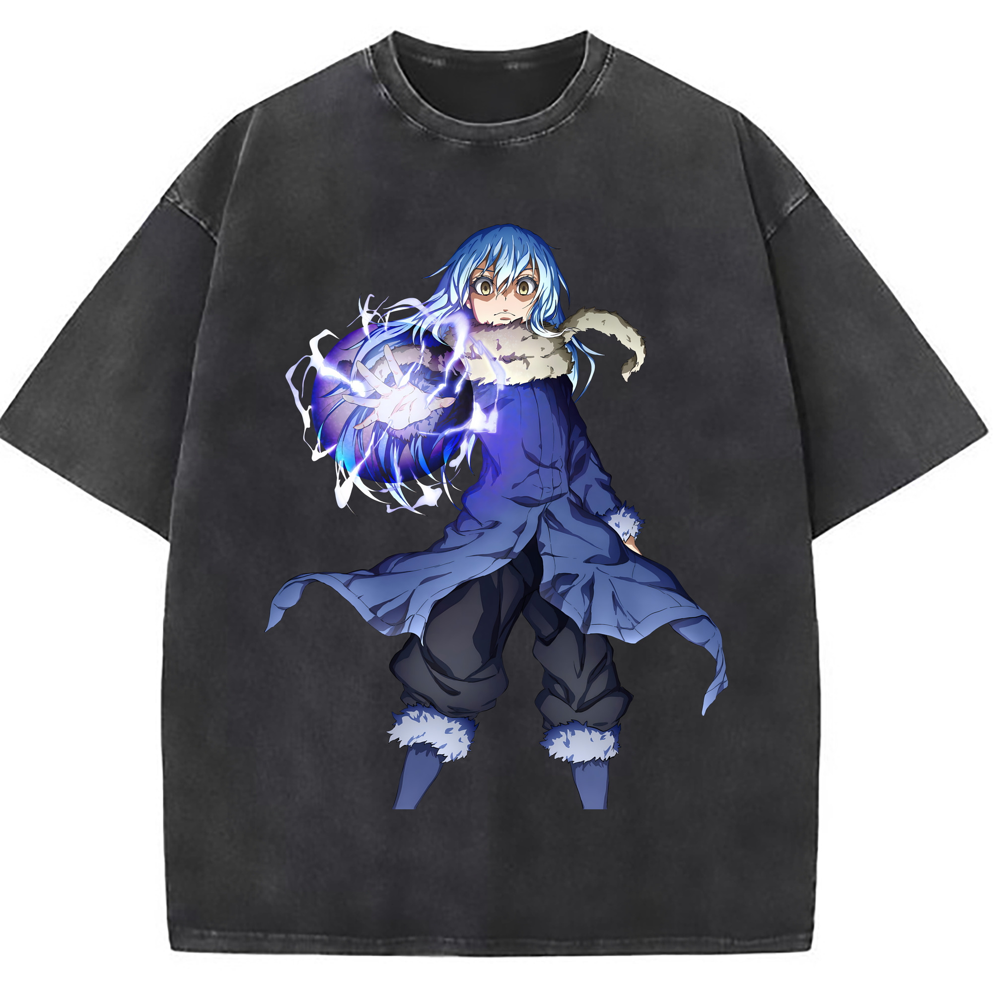 （画像用） 転スラ Regarding Reincarnated to Slime 綿100% ヴィンテージ風 半袖Tシャツ（フロントプリント）