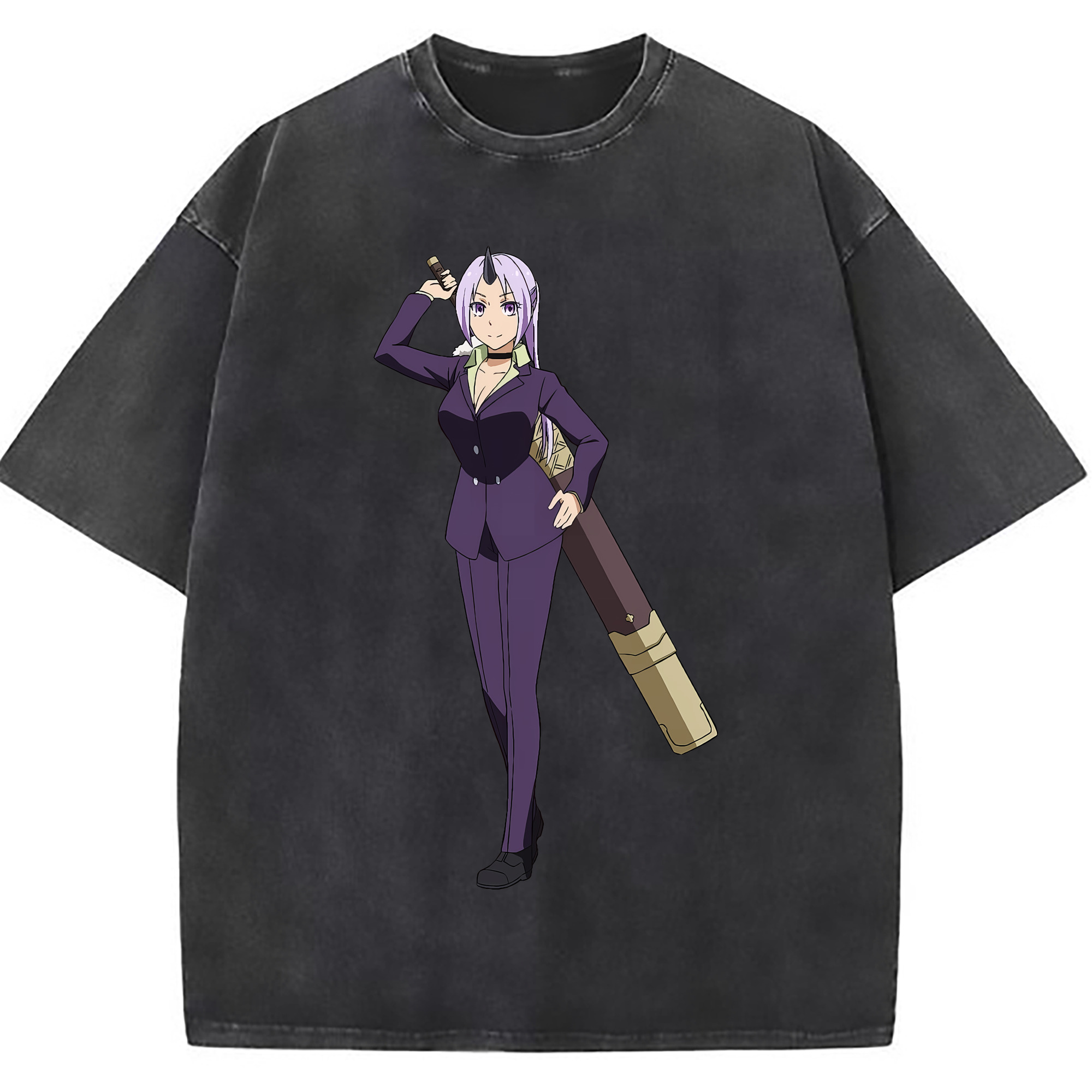 （画像用） 転スラ Regarding Reincarnated to Slime 綿100% ヴィンテージ風 半袖Tシャツ（フロントプリント）