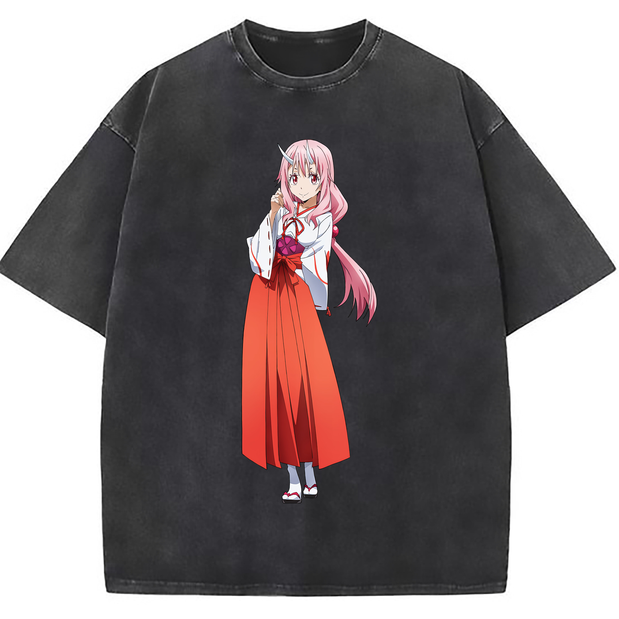 （画像用） 転スラ Regarding Reincarnated to Slime 綿100% ヴィンテージ風 半袖Tシャツ（フロントプリント）