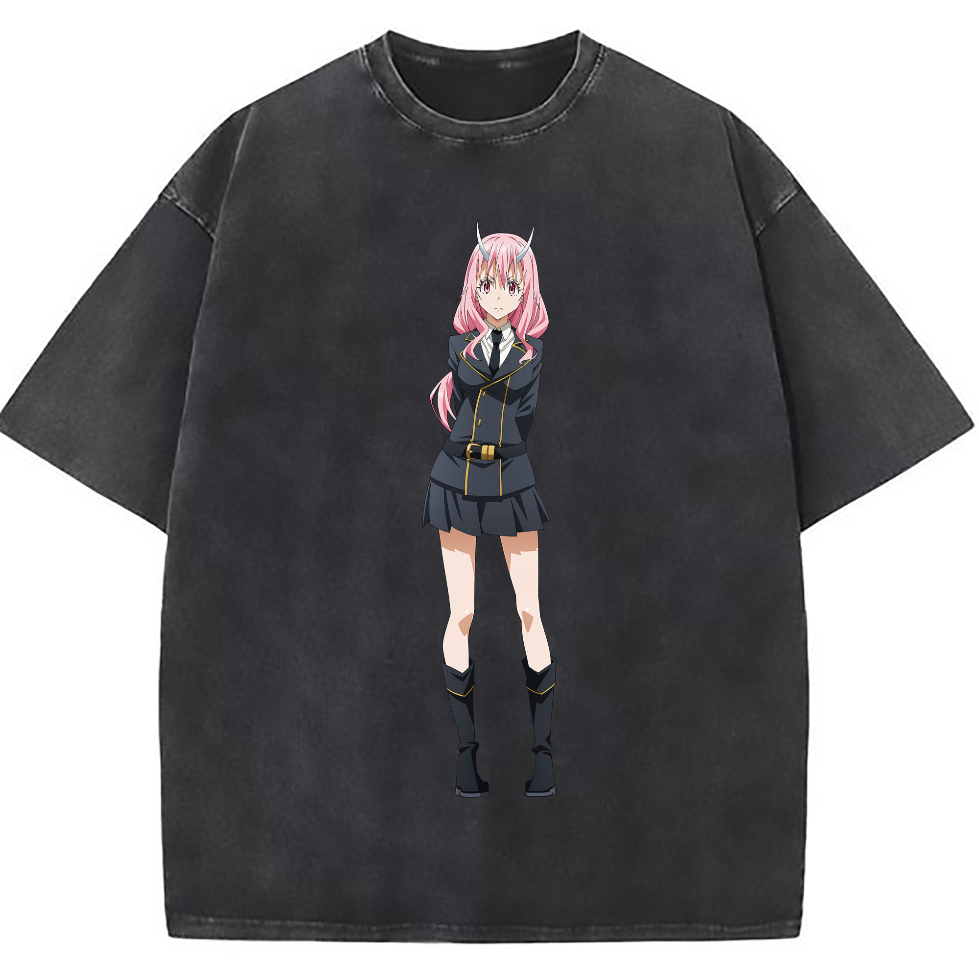 （画像用） 転スラ Regarding Reincarnated to Slime 綿100% ヴィンテージ風 半袖Tシャツ（フロントプリント）