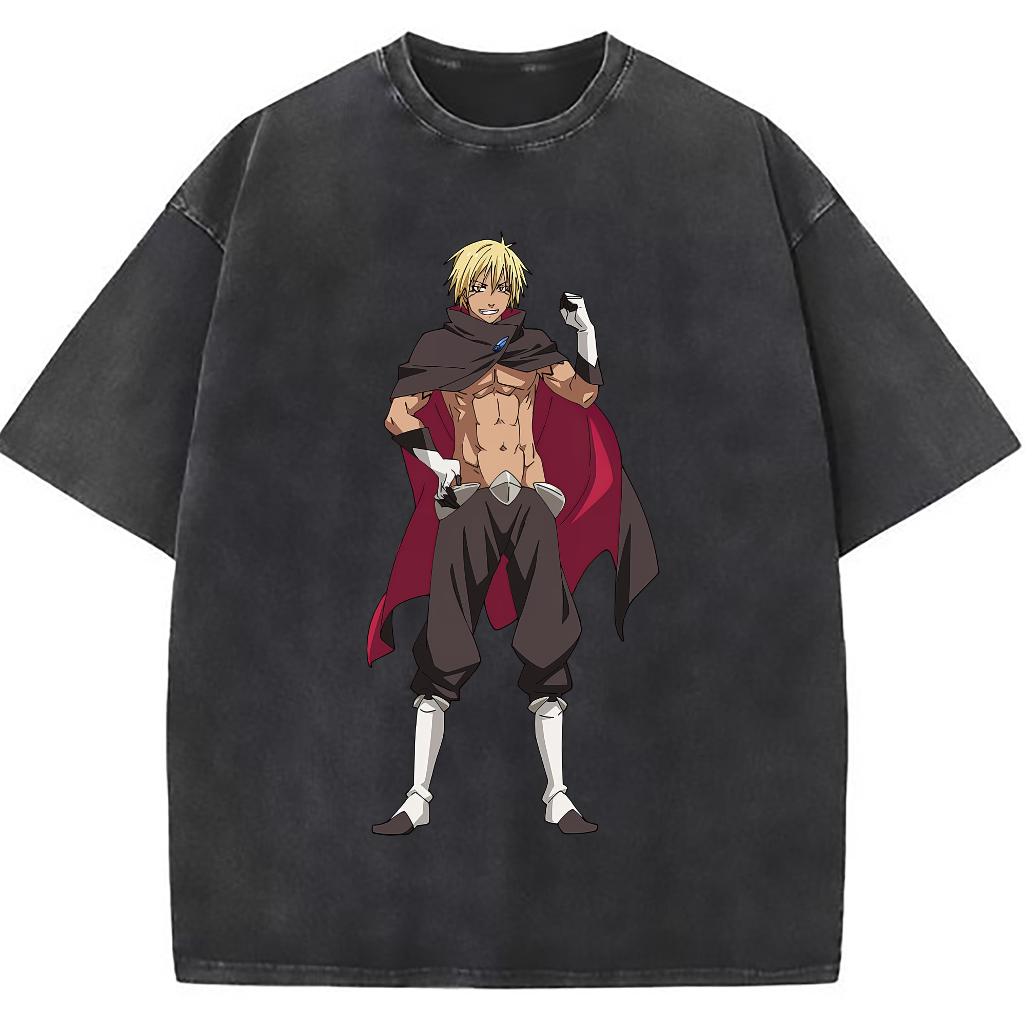 （画像用） 転スラ Regarding Reincarnated to Slime 綿100% ヴィンテージ風 半袖Tシャツ（フロントプリント）