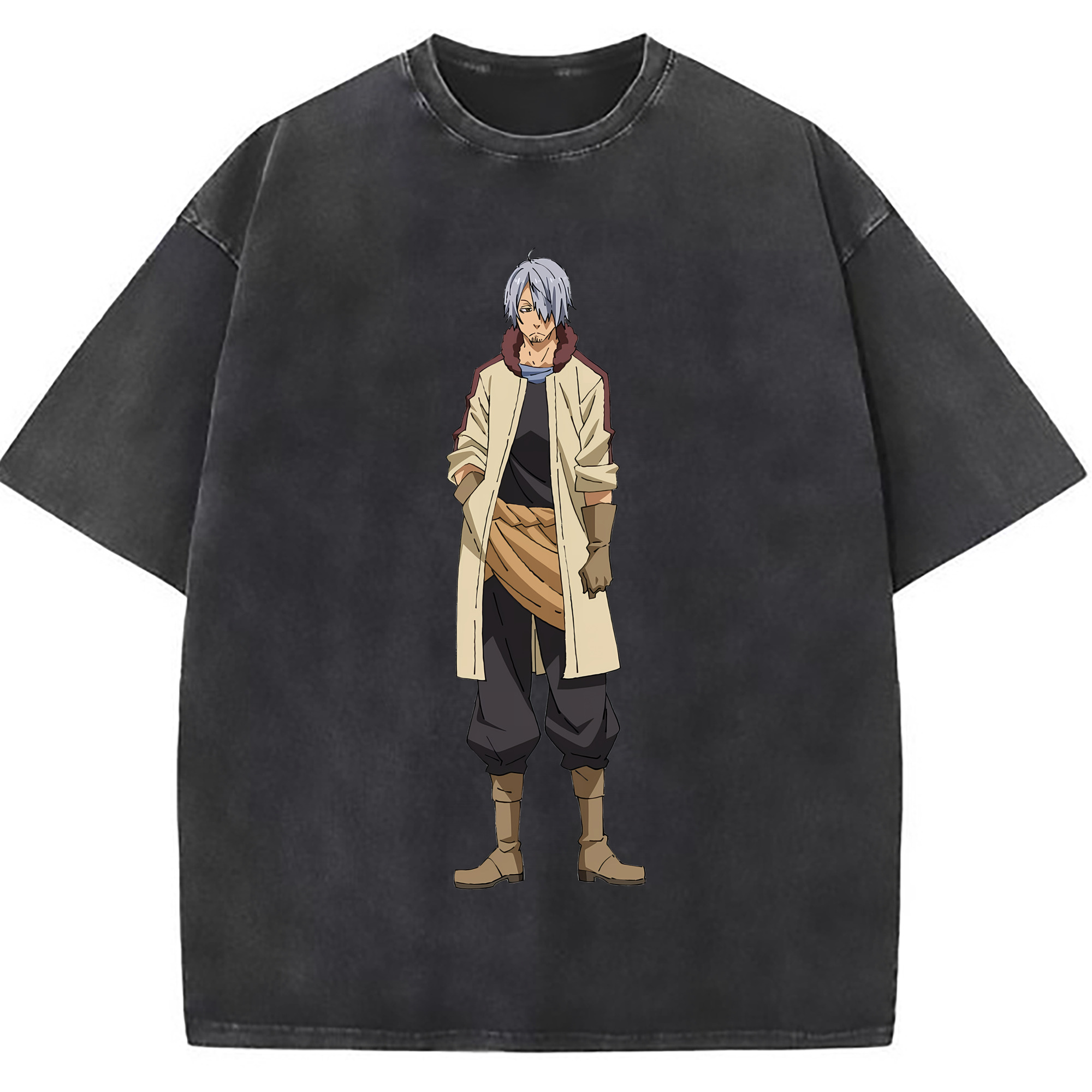 （画像用） 転スラ Regarding Reincarnated to Slime 綿100% ヴィンテージ風 半袖Tシャツ（フロントプリント）