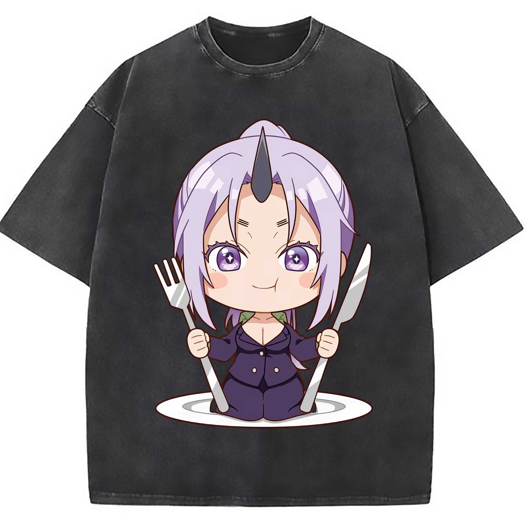 （画像用） 転スラ Regarding Reincarnated to Slime 綿100% ヴィンテージ風 半袖Tシャツ（フロントプリント）