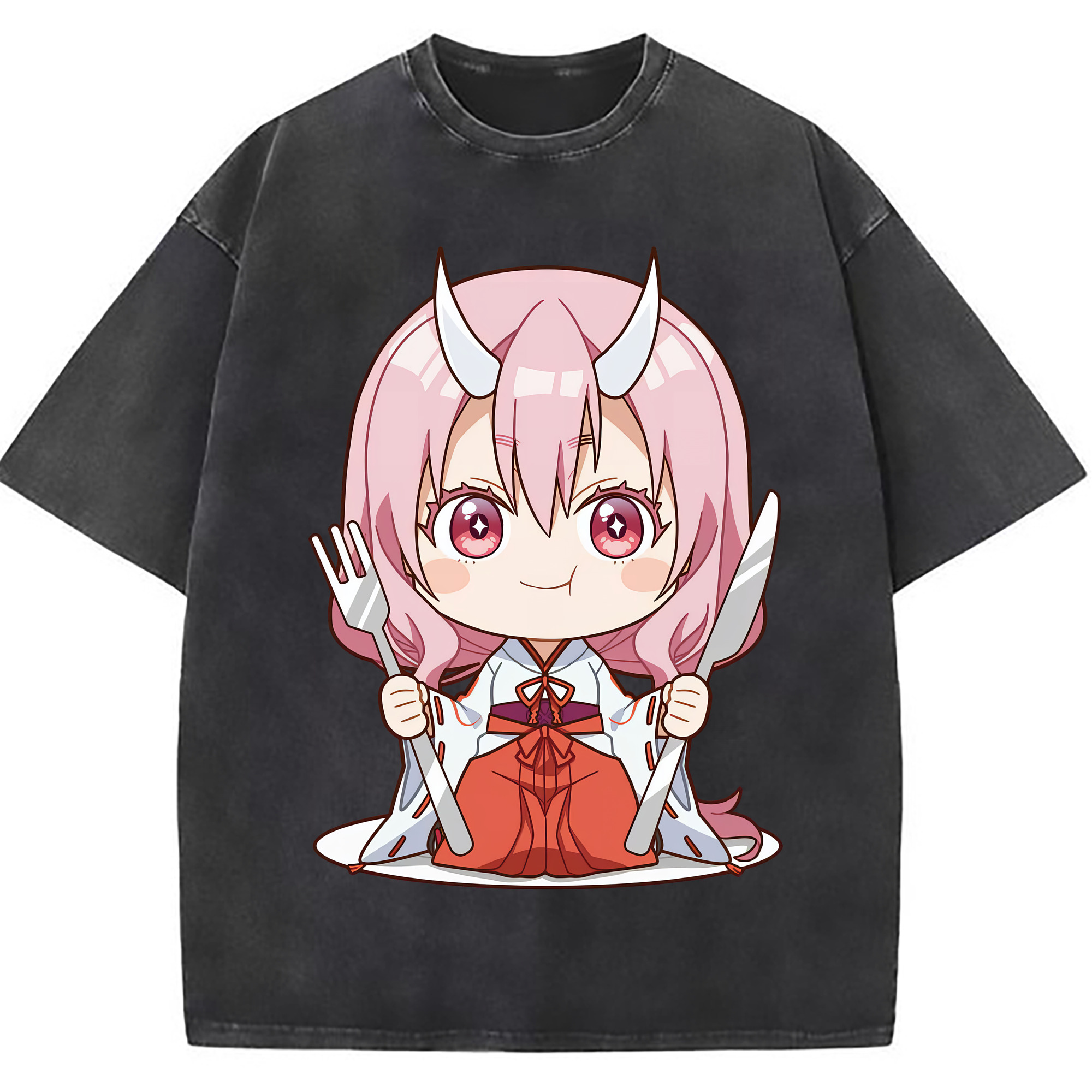 （画像用） 転スラ Regarding Reincarnated to Slime 綿100% ヴィンテージ風 半袖Tシャツ（フロントプリント）