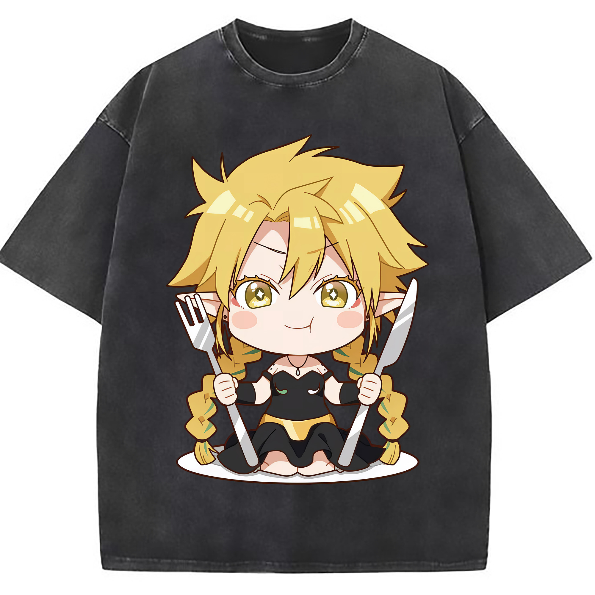 （画像用） 転スラ Regarding Reincarnated to Slime 綿100% ヴィンテージ風 半袖Tシャツ（フロントプリント）