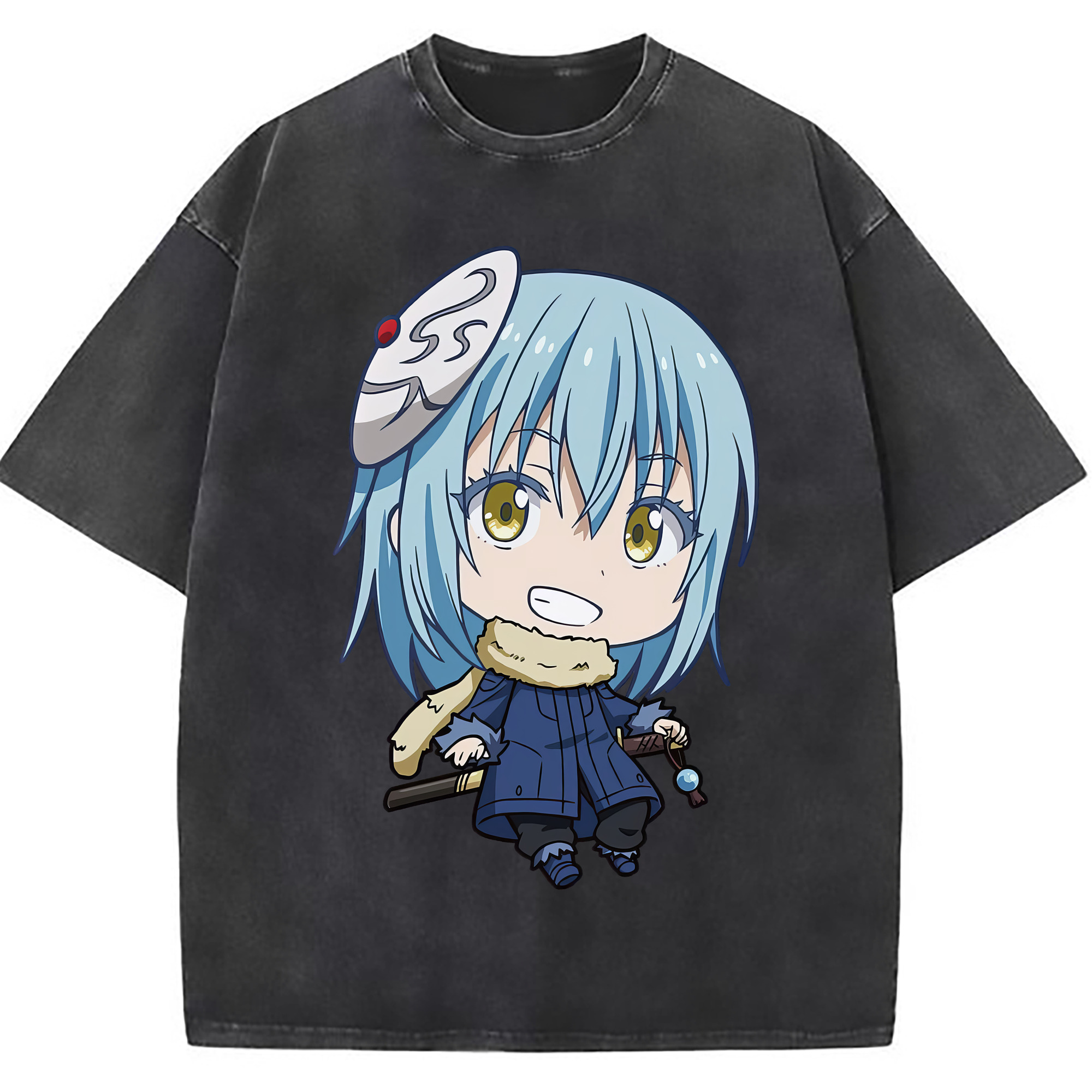 （画像用） 転スラ Regarding Reincarnated to Slime 綿100% ヴィンテージ風 半袖Tシャツ（フロントプリント）