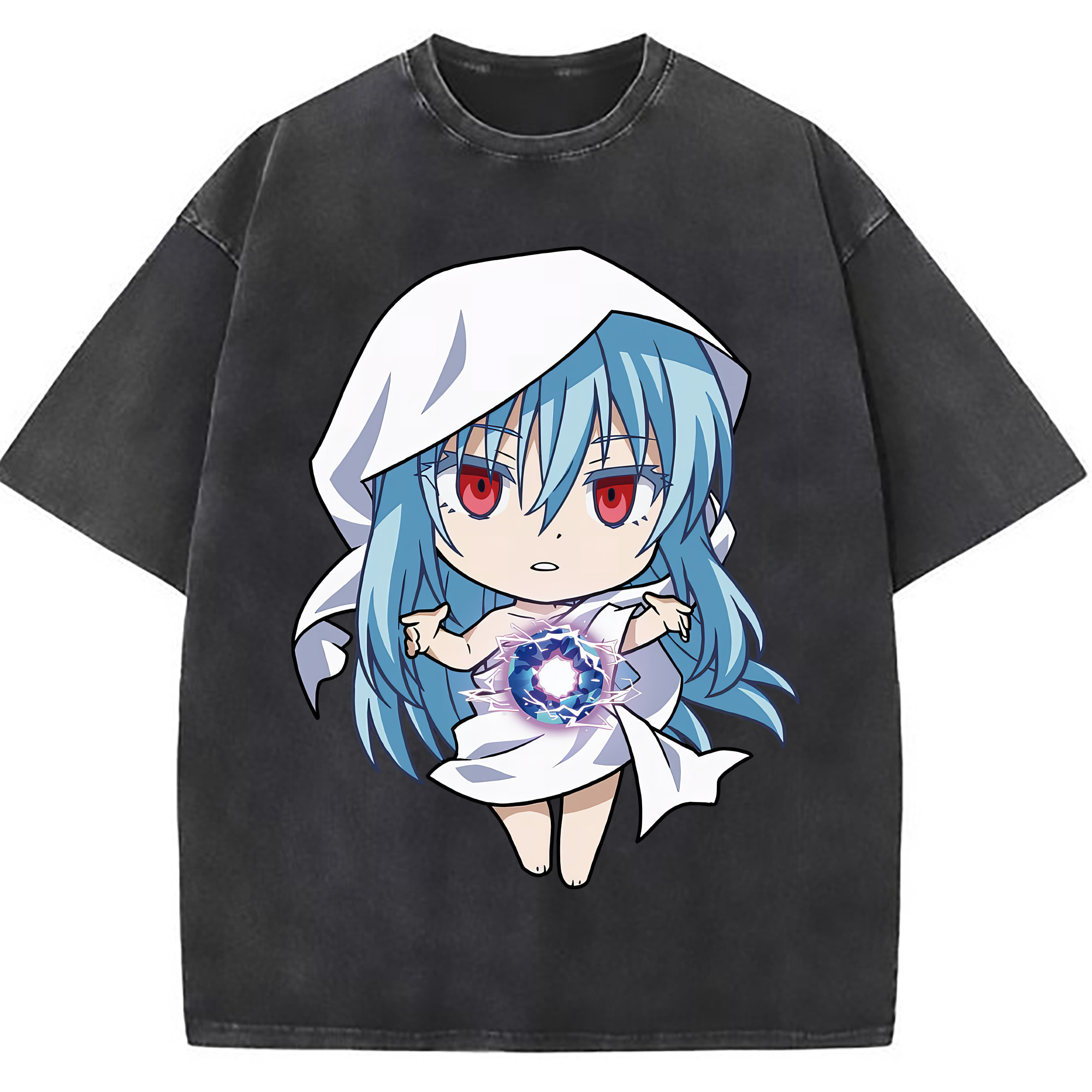 （画像用） 転スラ Regarding Reincarnated to Slime 綿100% ヴィンテージ風 半袖Tシャツ（フロントプリント）