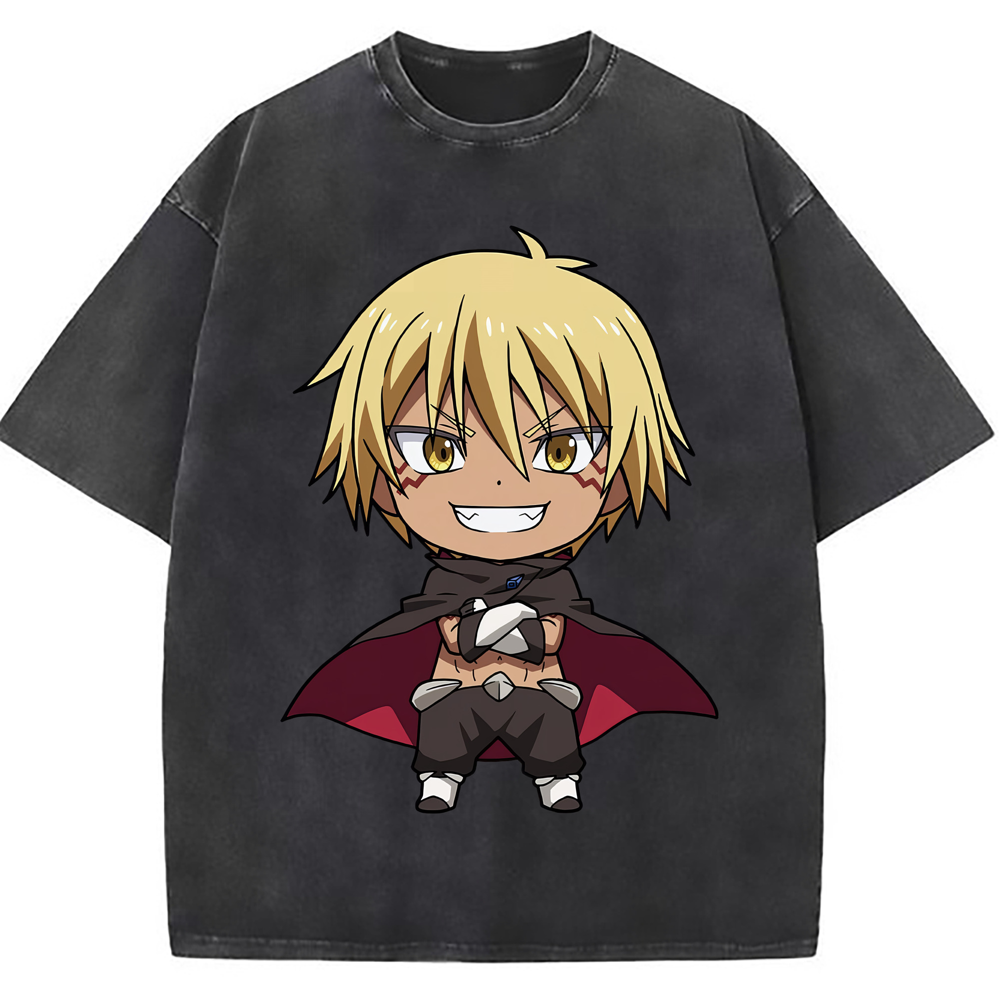 （画像用） 転スラ Regarding Reincarnated to Slime 綿100% ヴィンテージ風 半袖Tシャツ（フロントプリント）