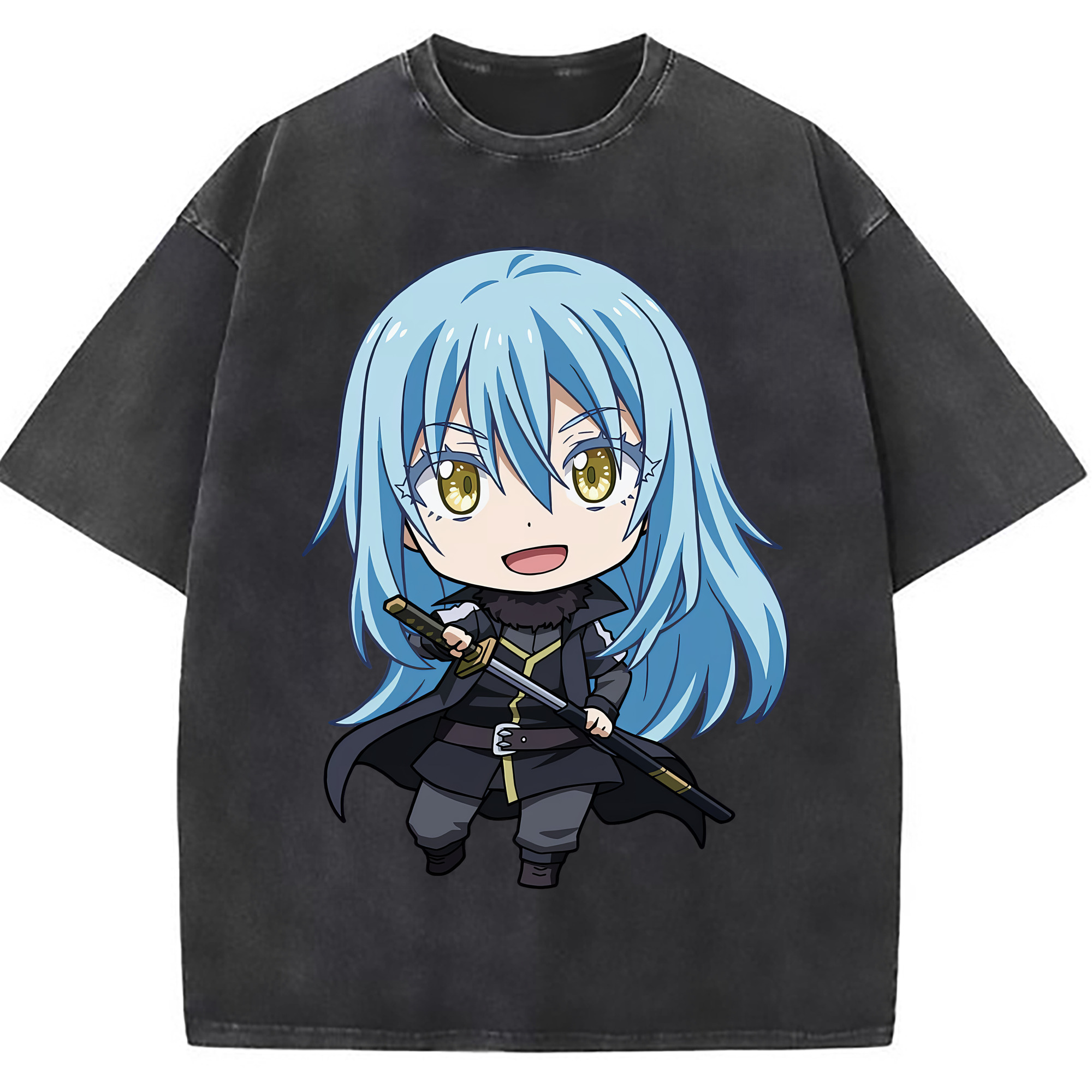 （画像用） 転スラ Regarding Reincarnated to Slime 綿100% ヴィンテージ風 半袖Tシャツ（フロントプリント）